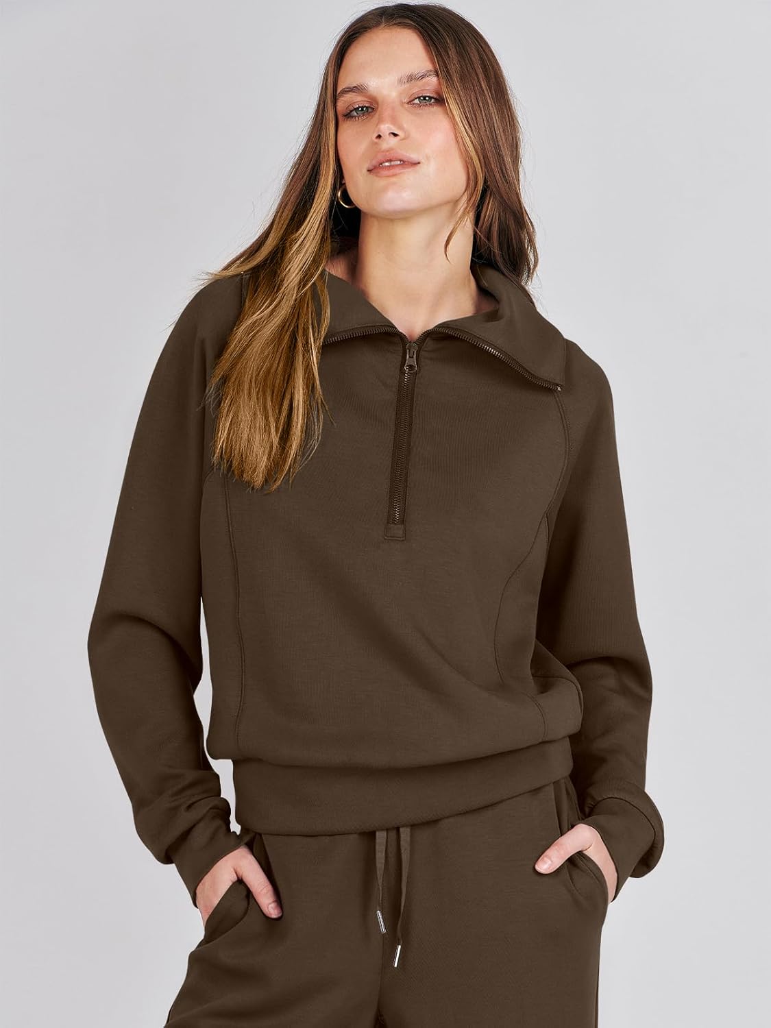 Women Outfits Sweatsuit Sweatshirt Sweatpant Tracksuit Sweat Lounge Matching Set - Picture 147 of 211