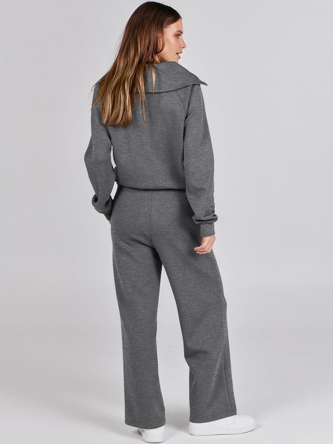 Women Outfits Sweatsuit Sweatshirt Sweatpant Tracksuit Sweat Lounge Matching Set - Picture 170 of 211