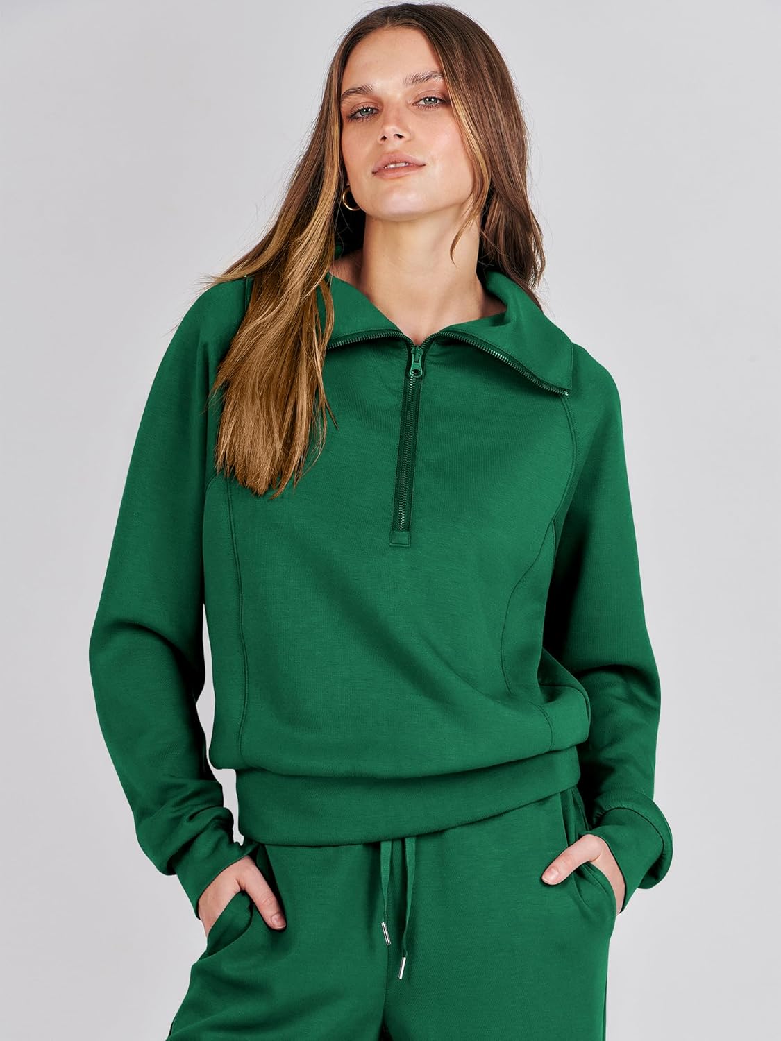 Women Outfits Sweatsuit Sweatshirt Sweatpant Tracksuit Sweat Lounge Matching Set - Picture 192 of 211