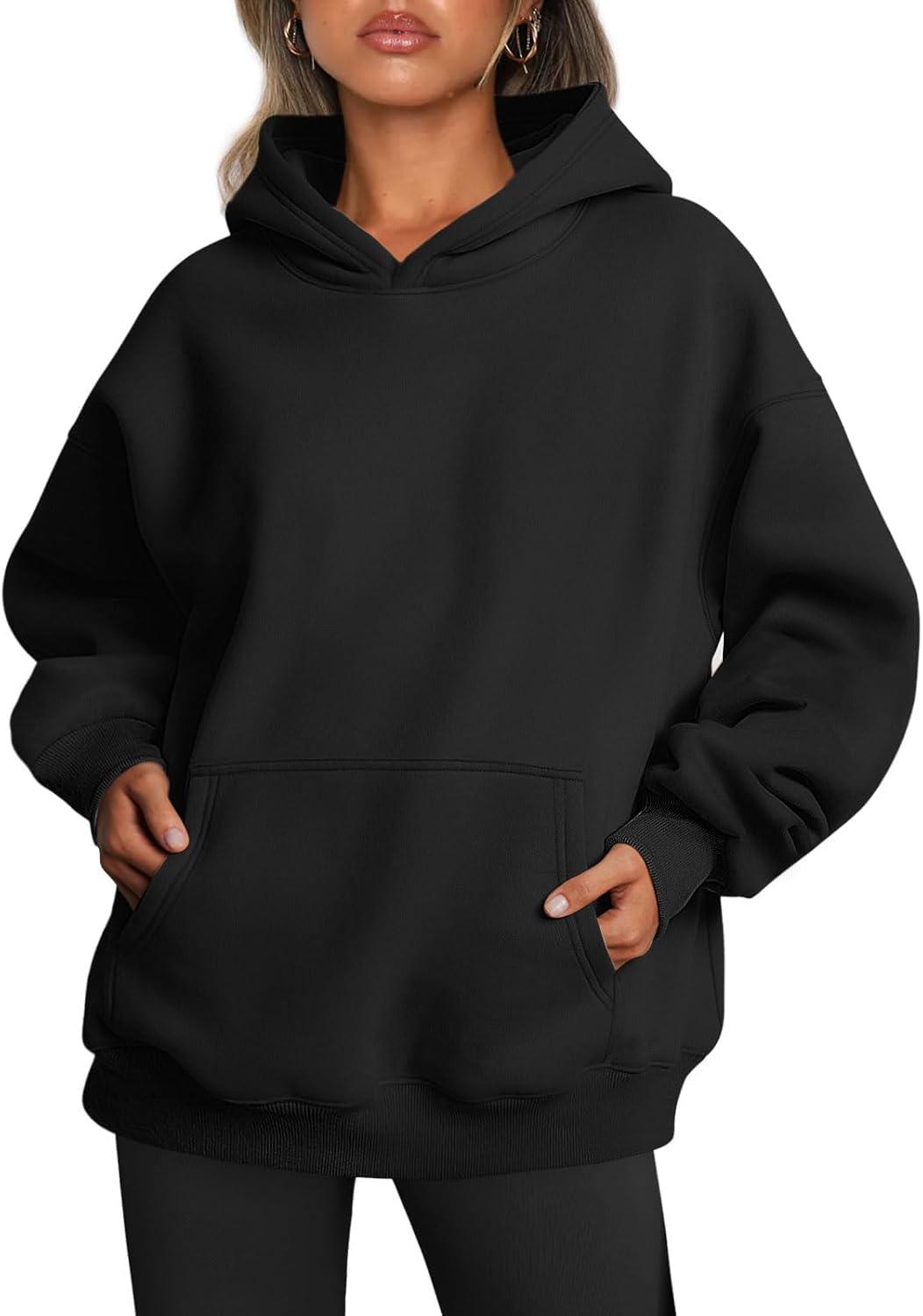 Women's Fleece Oversized Hoodie - Cozy Pullover Sweatshirt for Cold Weather - Picture 24 of 345