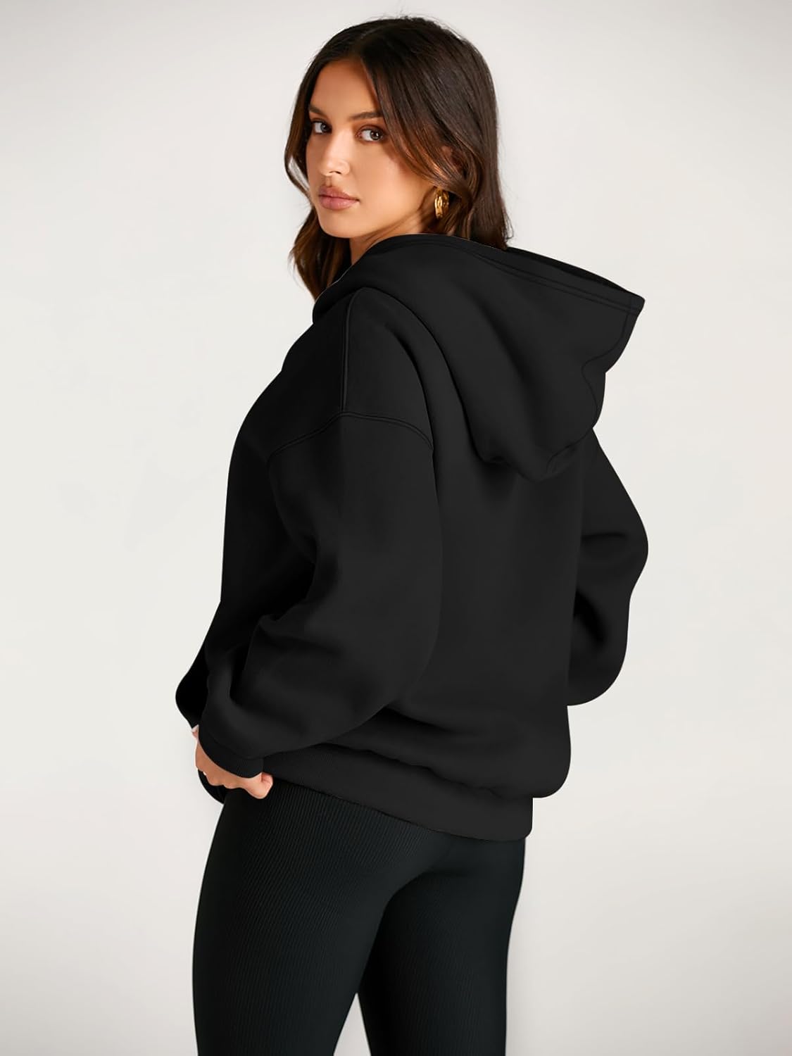 Women's Fleece Oversized Hoodie - Cozy Pullover Sweatshirt for Cold Weather - Picture 27 of 345