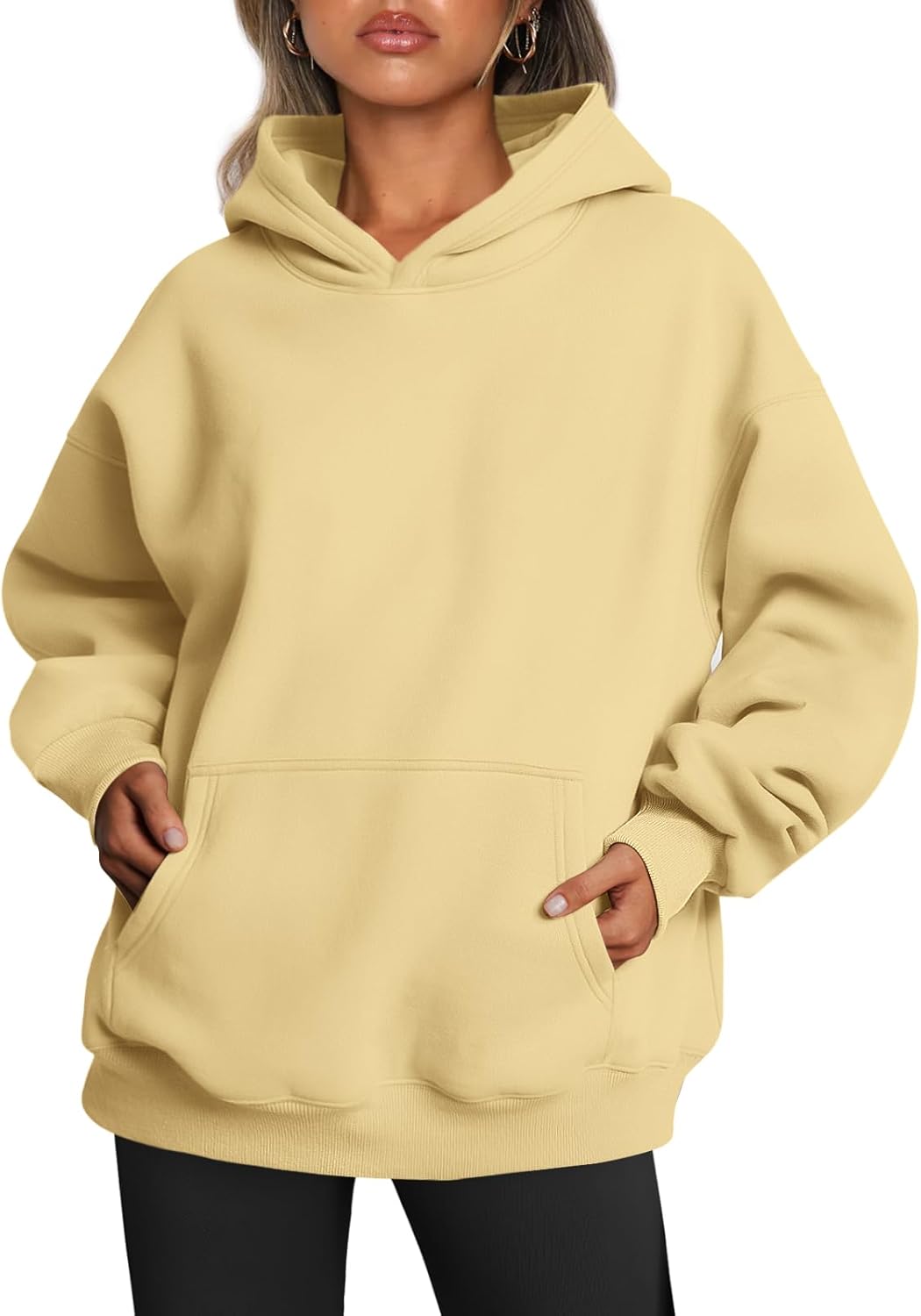 Women's Fleece Oversized Hoodie - Cozy Pullover Sweatshirt for Cold Weather - Picture 31 of 345