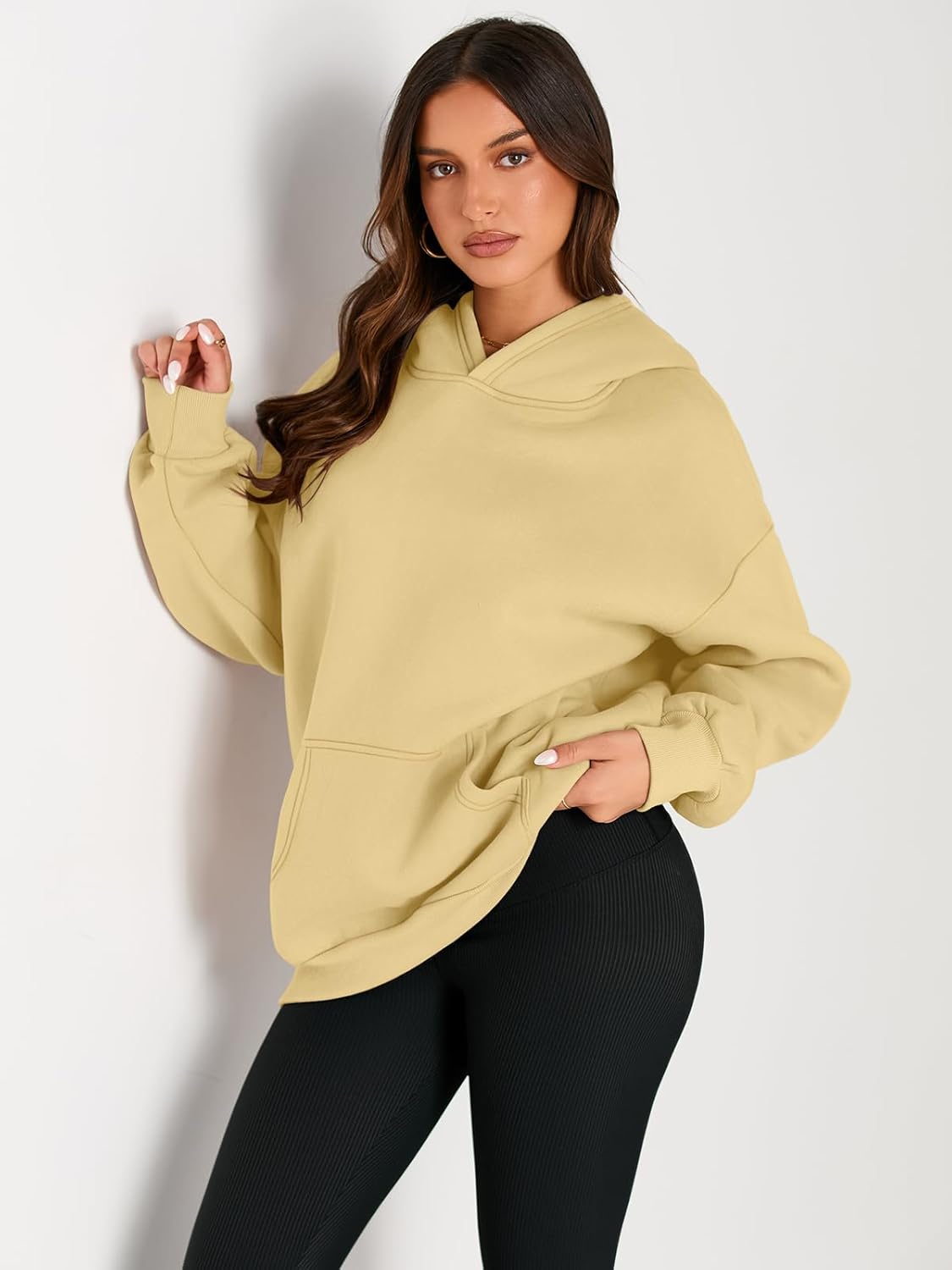 Women's Fleece Oversized Hoodie - Cozy Pullover Sweatshirt for Cold Weather - Picture 32 of 345