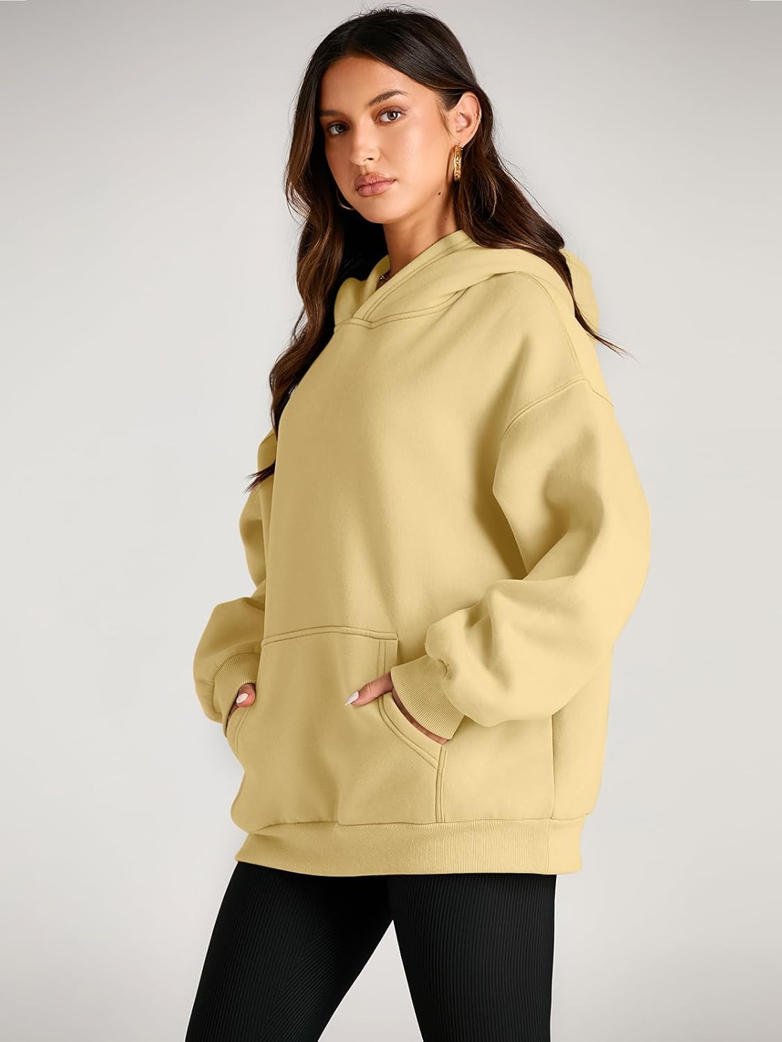 Women's Fleece Oversized Hoodie - Cozy Pullover Sweatshirt for Cold Weather - Picture 33 of 345