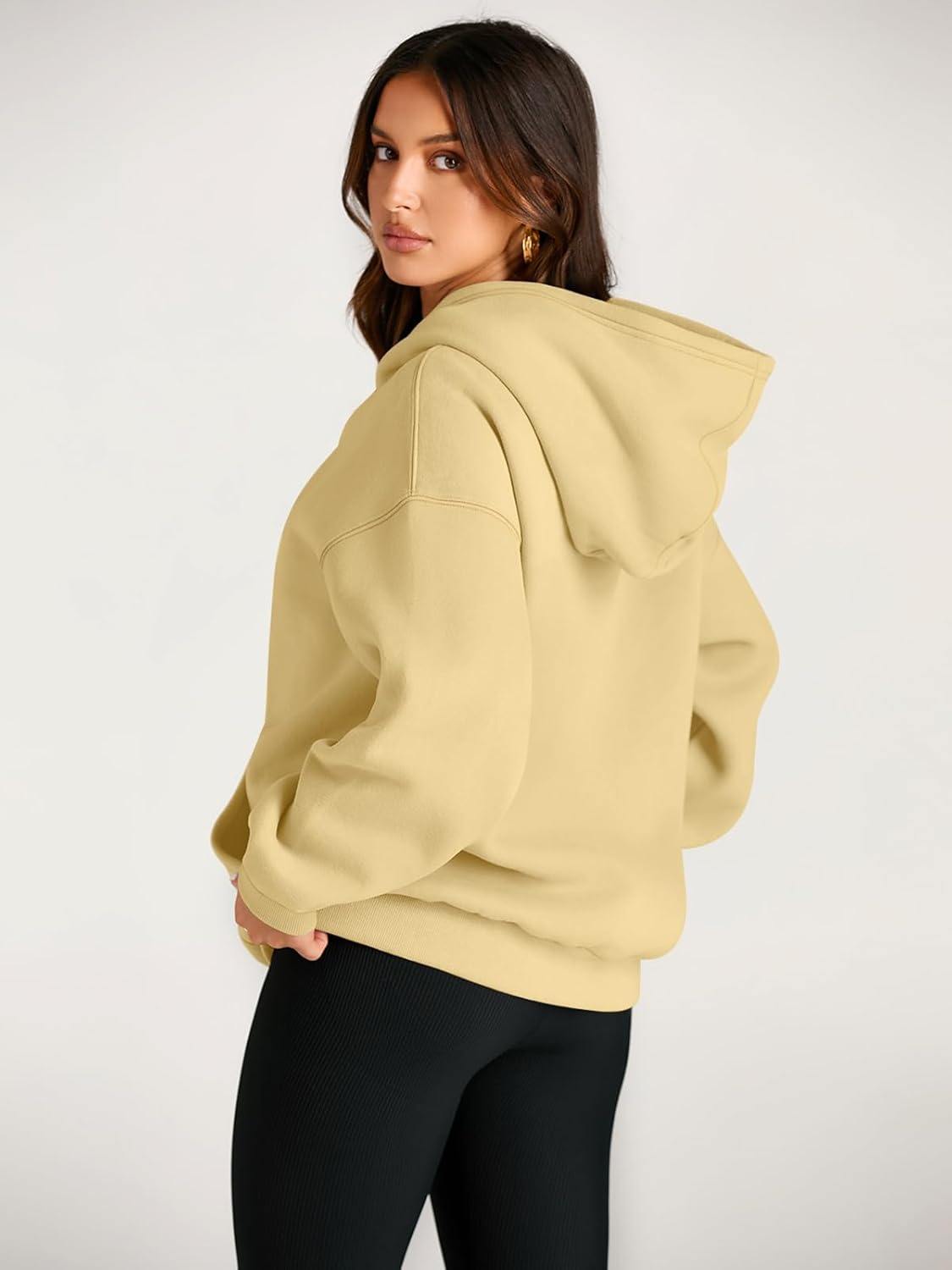 Women's Fleece Oversized Hoodie - Cozy Pullover Sweatshirt for Cold Weather - Picture 34 of 345