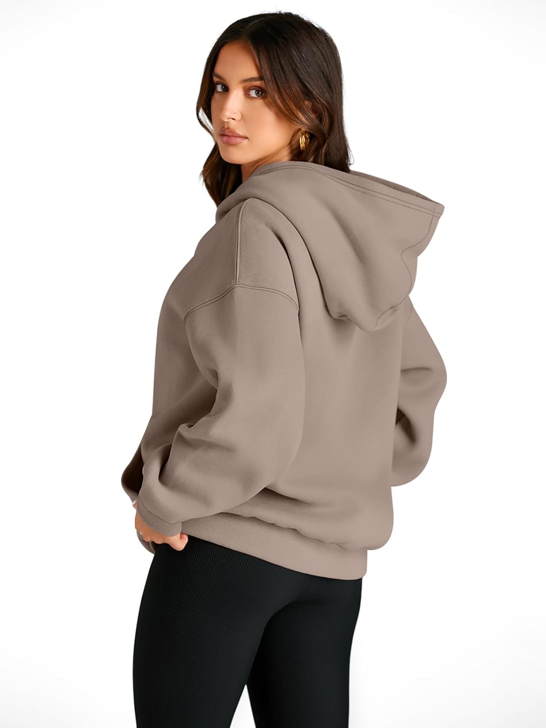Women's Fleece Oversized Hoodie - Cozy Pullover Sweatshirt for Cold Weather - Picture 41 of 345