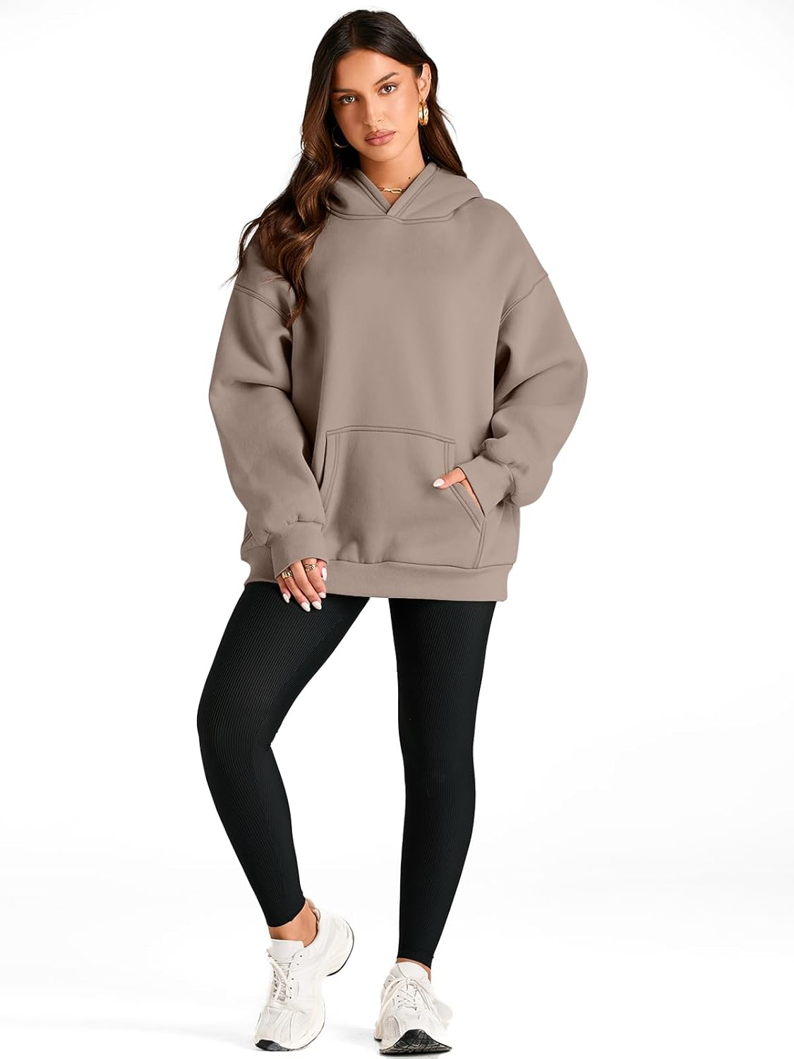 Women's Fleece Oversized Hoodie - Cozy Pullover Sweatshirt for Cold Weather - Picture 42 of 345
