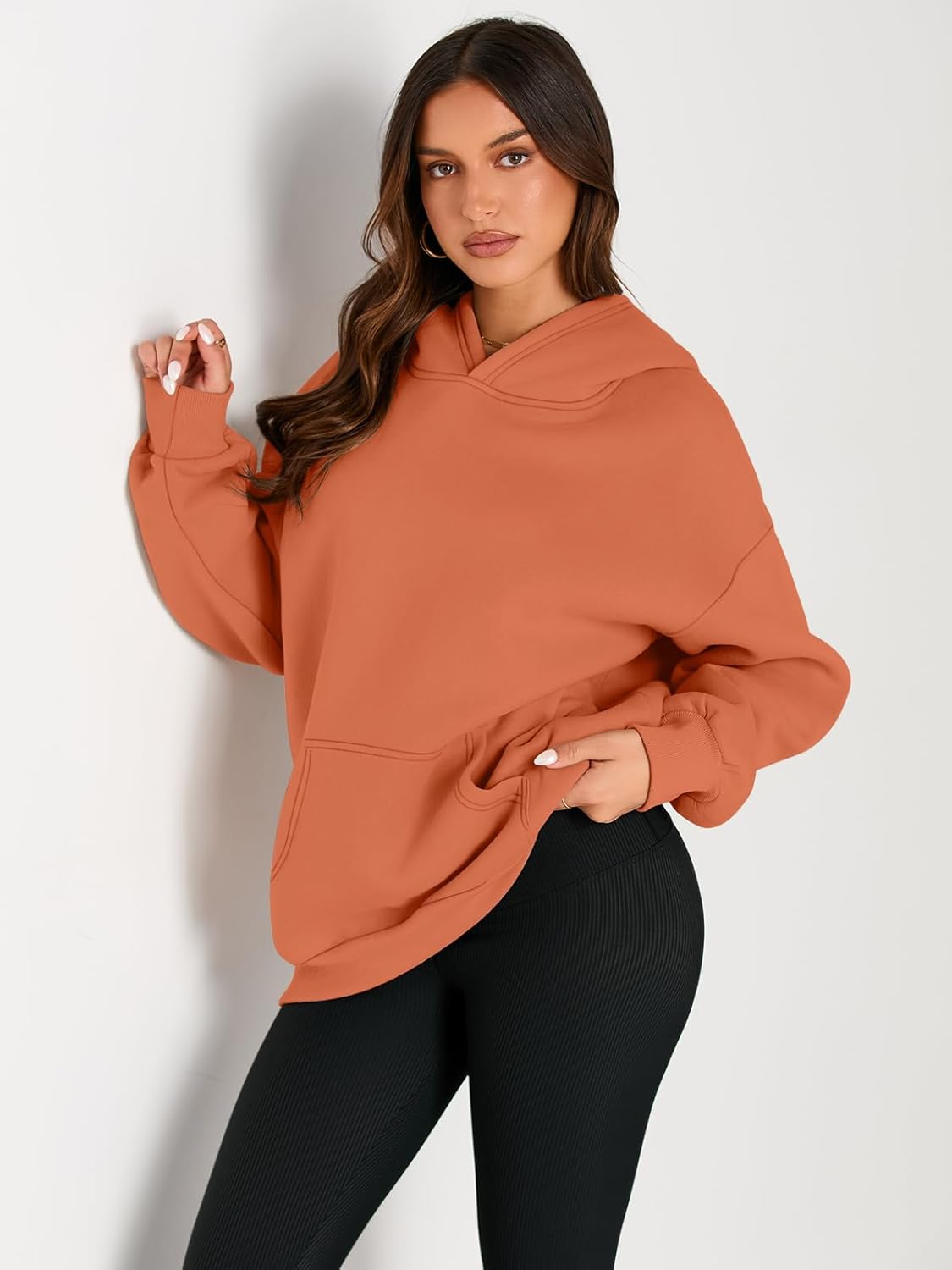 Women's Fleece Oversized Hoodie - Cozy Pullover Sweatshirt for Cold Weather - Picture 46 of 345