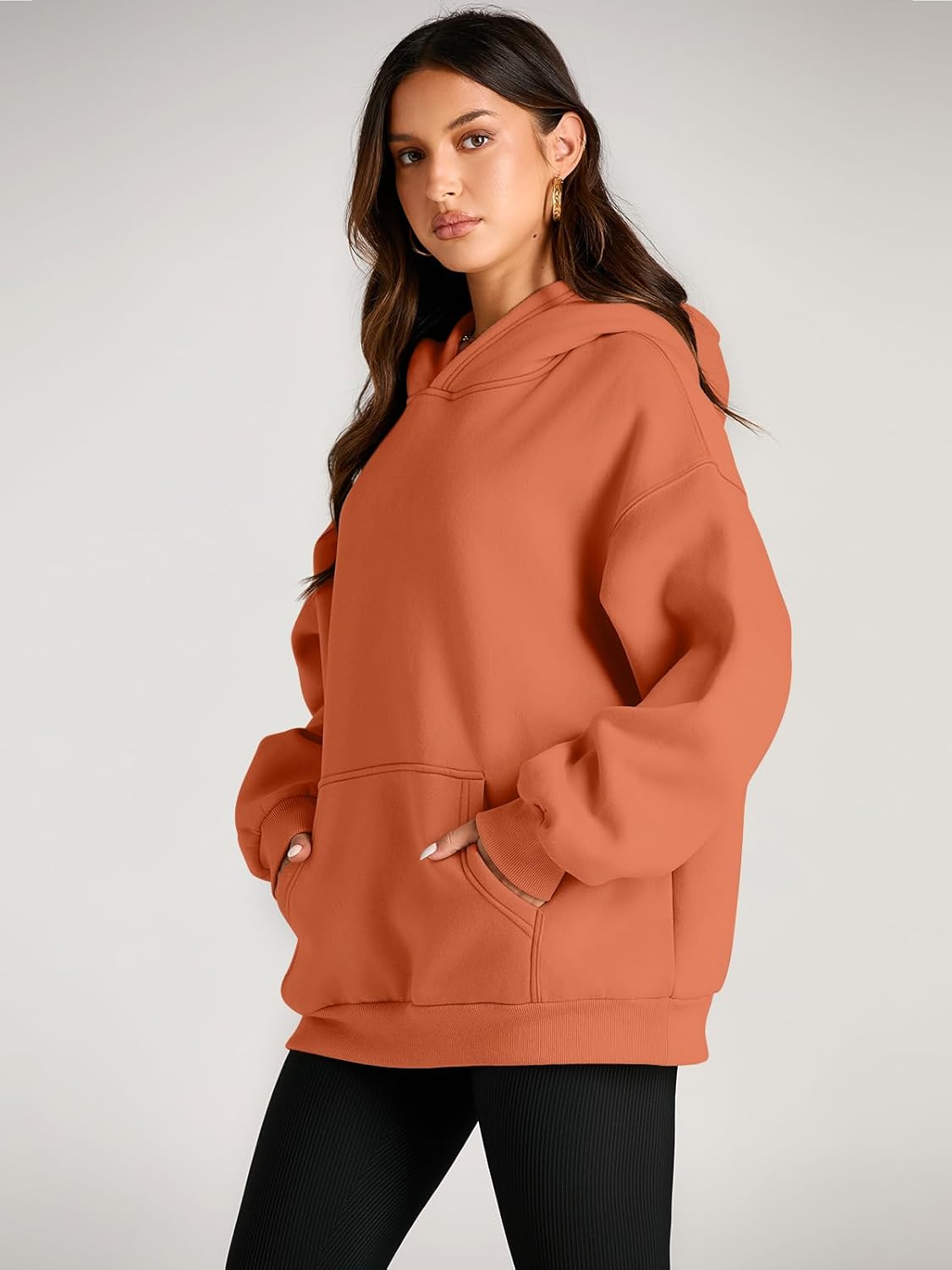 Women's Fleece Oversized Hoodie - Cozy Pullover Sweatshirt for Cold Weather - Picture 47 of 345
