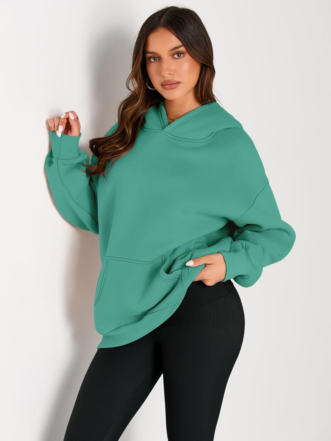 Women's Fleece Oversized Hoodie - Cozy Pullover Sweatshirt for Cold Weather - Picture 53 of 345