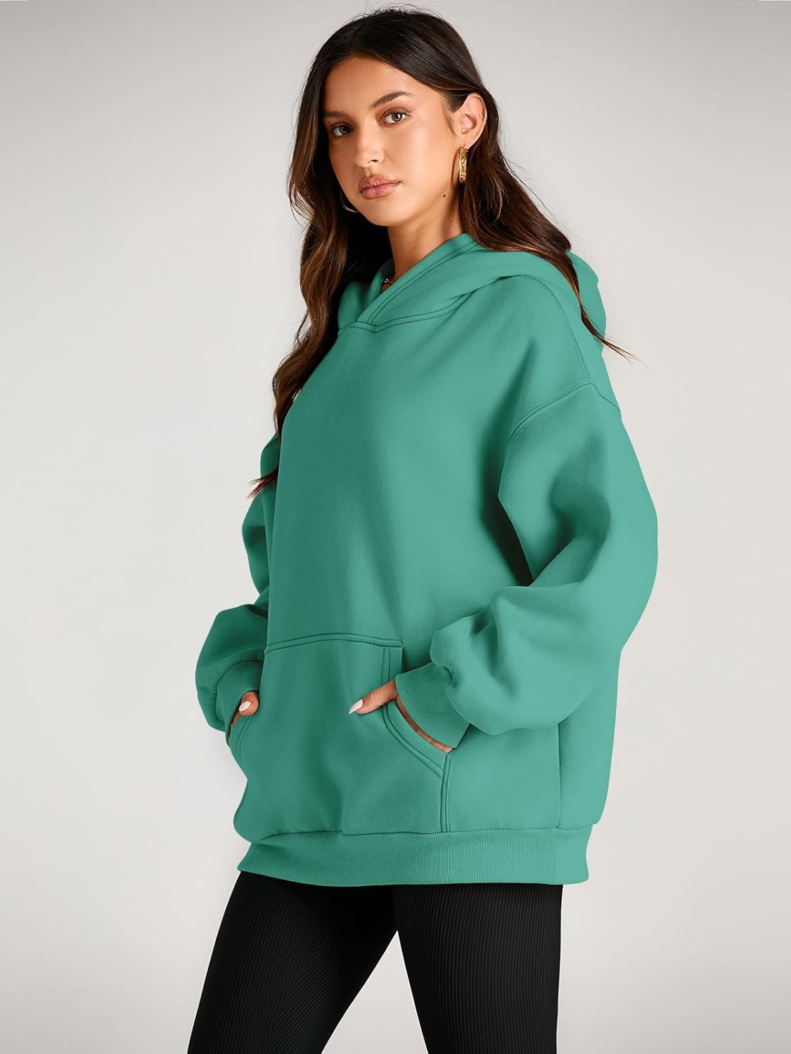 Women's Fleece Oversized Hoodie - Cozy Pullover Sweatshirt for Cold Weather - Picture 54 of 345