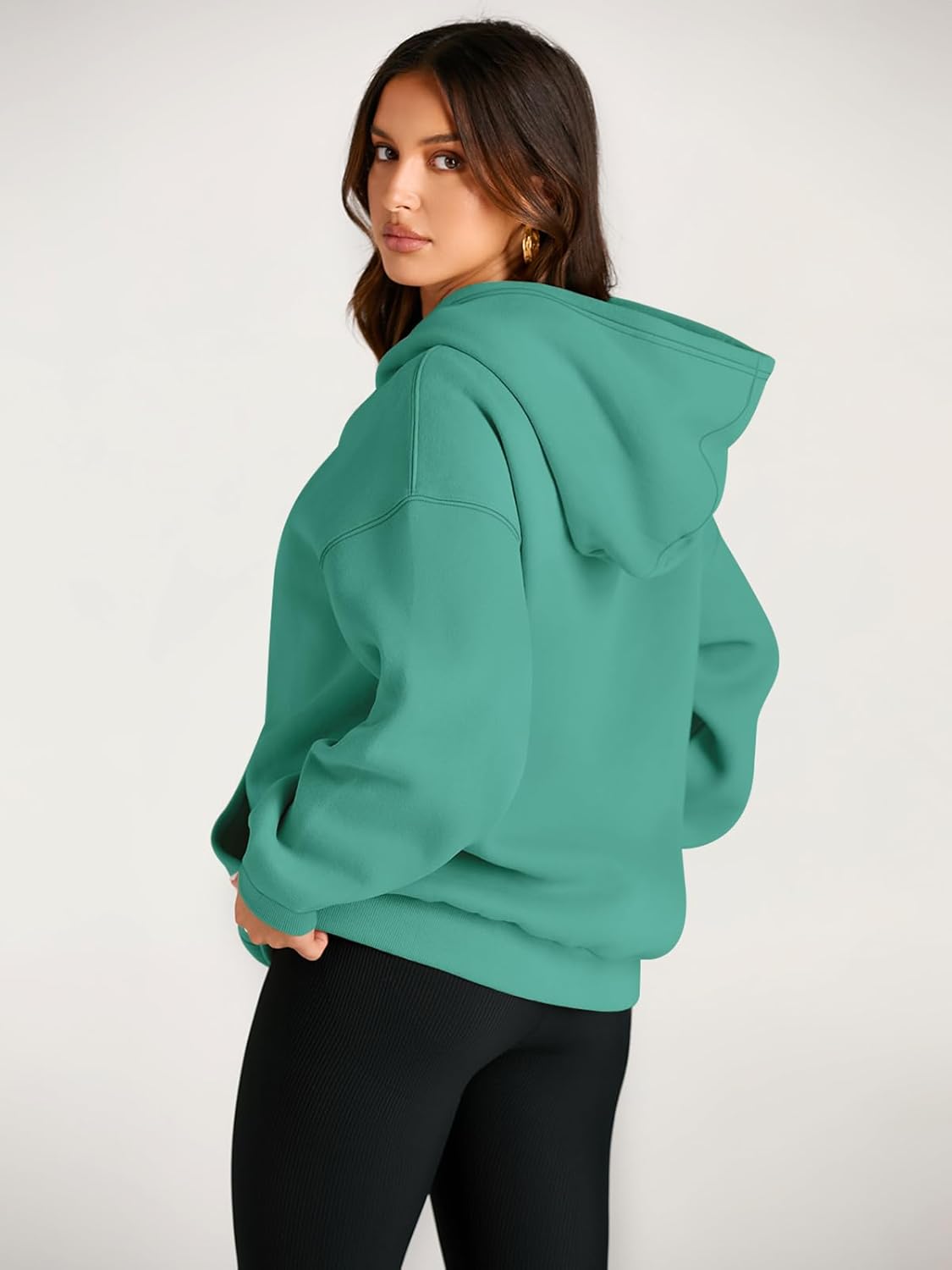 Women's Fleece Oversized Hoodie - Cozy Pullover Sweatshirt for Cold Weather - Picture 55 of 345