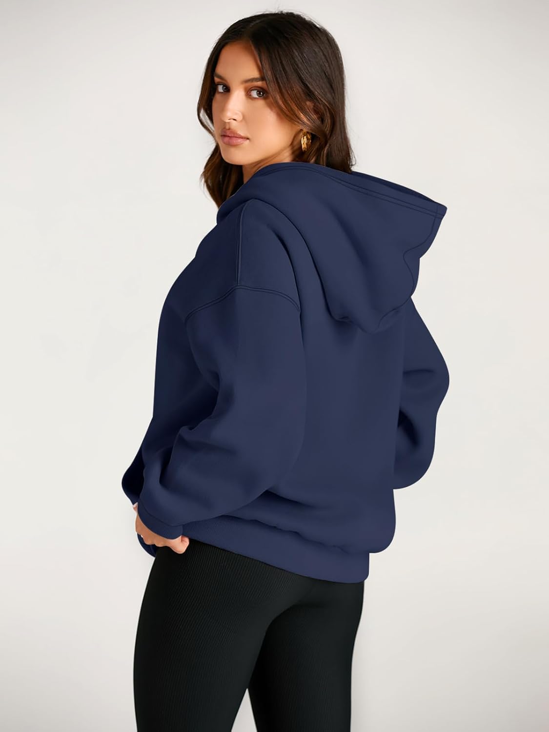 Women's Fleece Oversized Hoodie - Cozy Pullover Sweatshirt for Cold Weather - Picture 62 of 345
