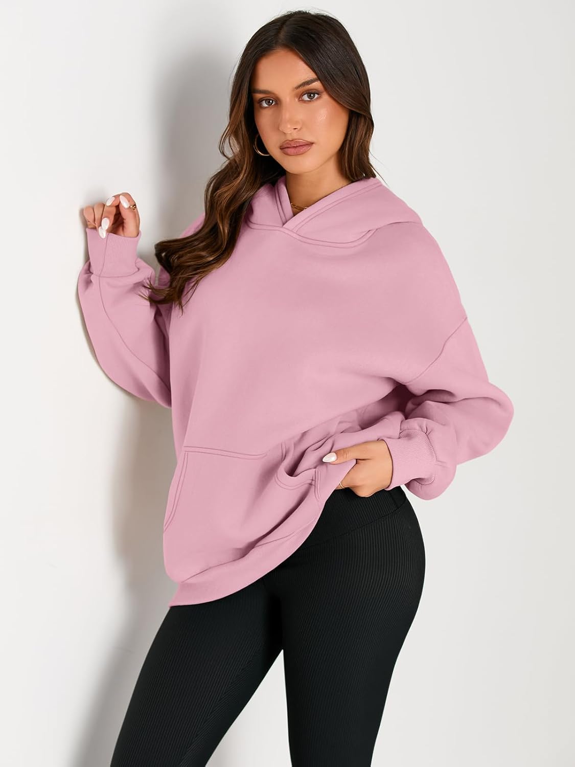 Women's Fleece Oversized Hoodie - Cozy Pullover Sweatshirt for Cold Weather - Picture 67 of 345