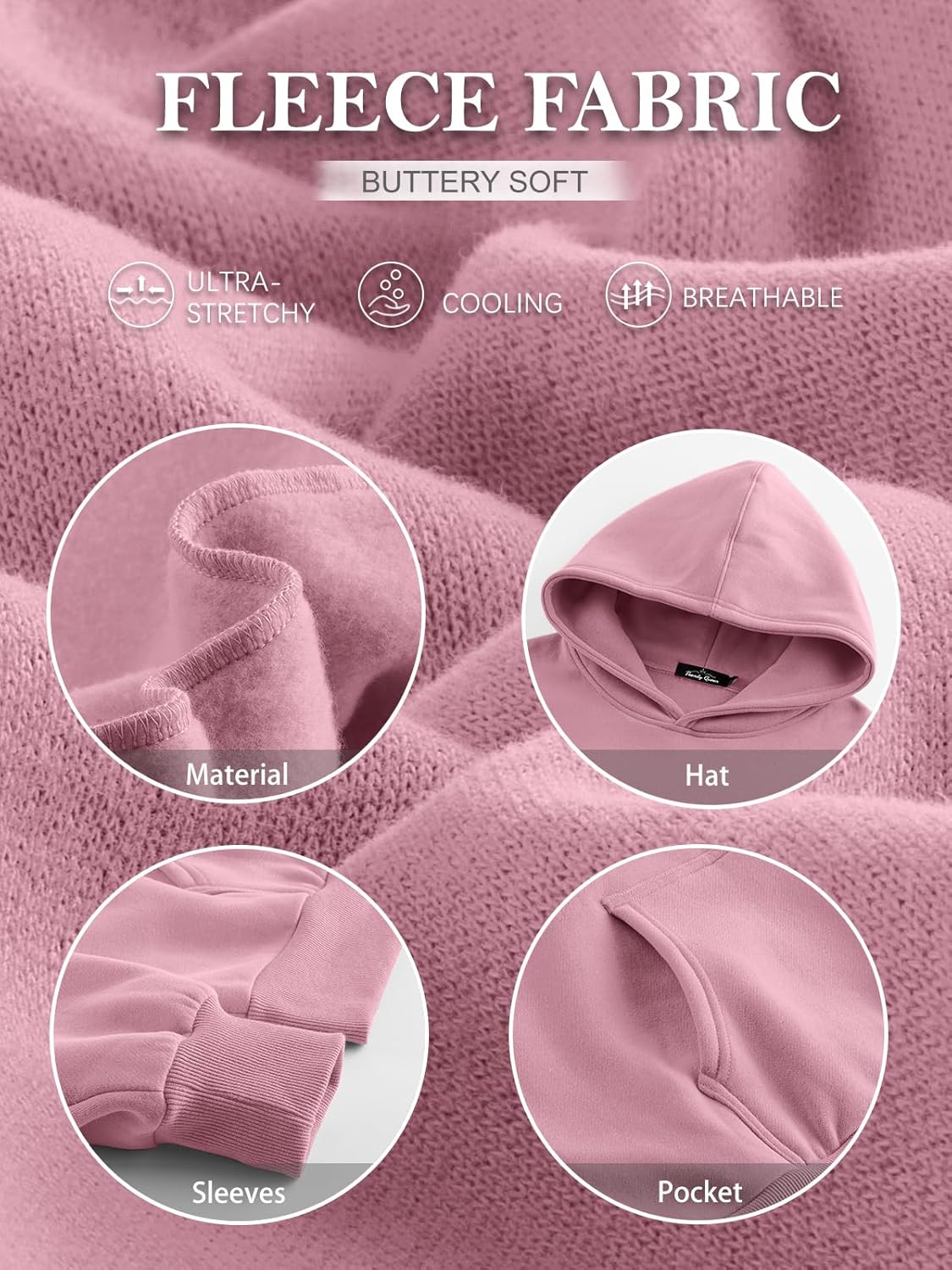 Women's Fleece Oversized Hoodie - Cozy Pullover Sweatshirt for Cold Weather - Picture 71 of 345