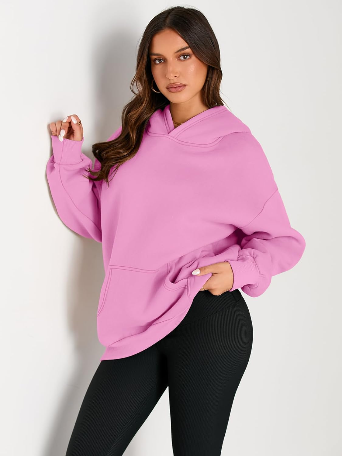Women's Fleece Oversized Hoodie - Cozy Pullover Sweatshirt for Cold Weather - Picture 74 of 345