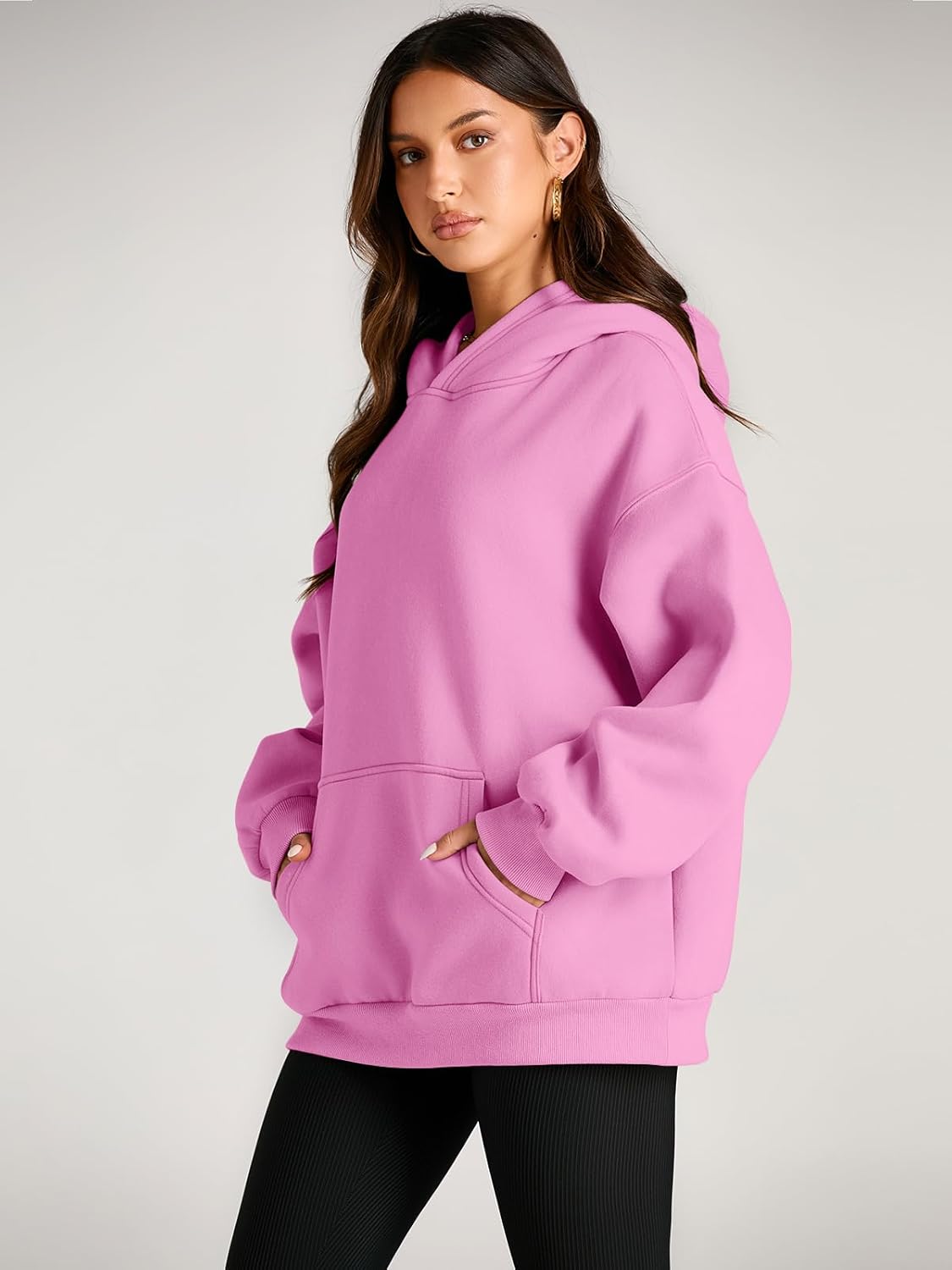 Women's Fleece Oversized Hoodie - Cozy Pullover Sweatshirt for Cold Weather - Picture 75 of 345