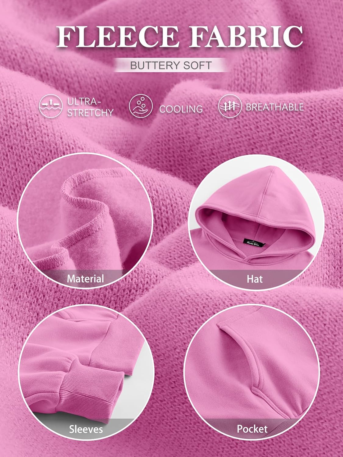 Women's Fleece Oversized Hoodie - Cozy Pullover Sweatshirt for Cold Weather - Picture 78 of 345