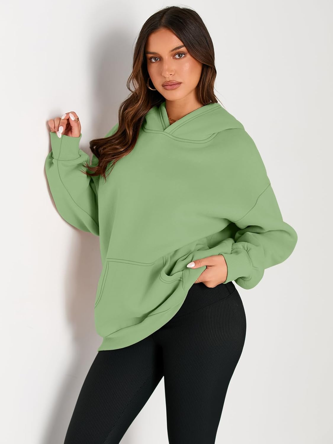 Women's Fleece Oversized Hoodie - Cozy Pullover Sweatshirt for Cold Weather - Picture 81 of 345