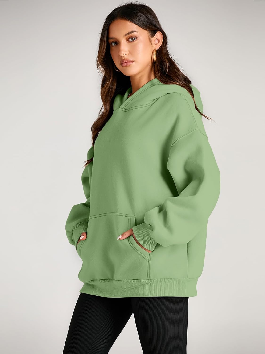 Women's Fleece Oversized Hoodie - Cozy Pullover Sweatshirt for Cold Weather - Picture 82 of 345
