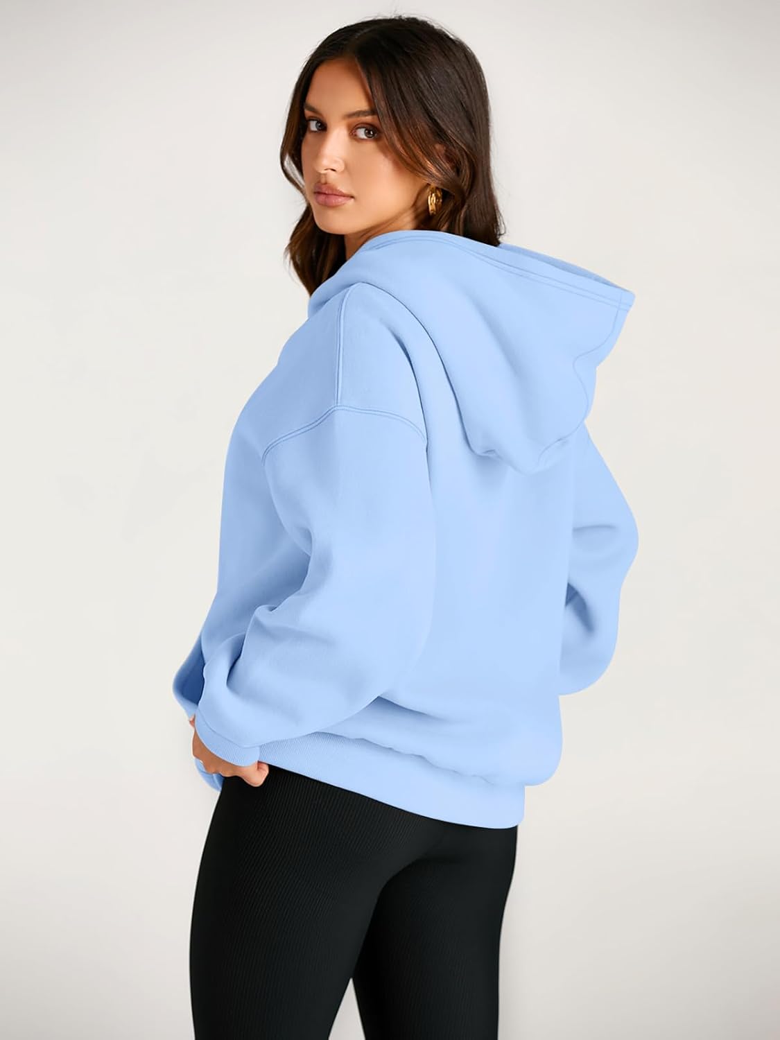 Women's Fleece Oversized Hoodie - Cozy Pullover Sweatshirt for Cold Weather - Picture 90 of 345