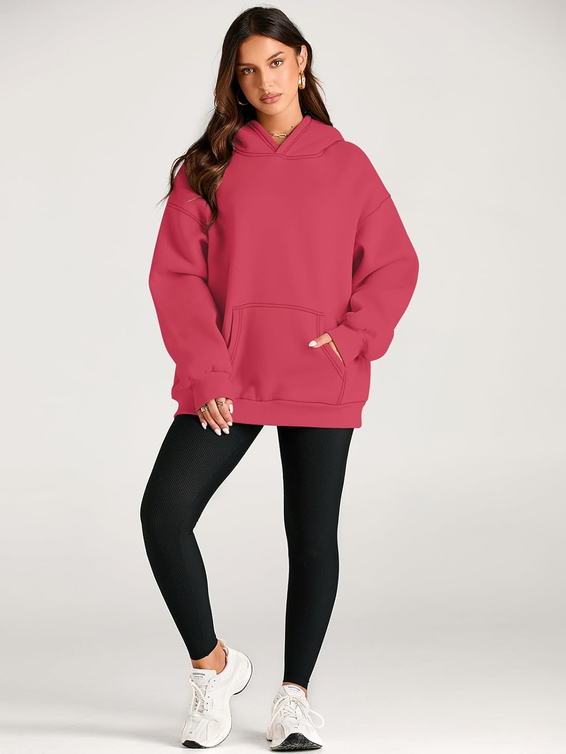 Women's Fleece Oversized Hoodie - Cozy Pullover Sweatshirt for Cold Weather - Picture 98 of 345