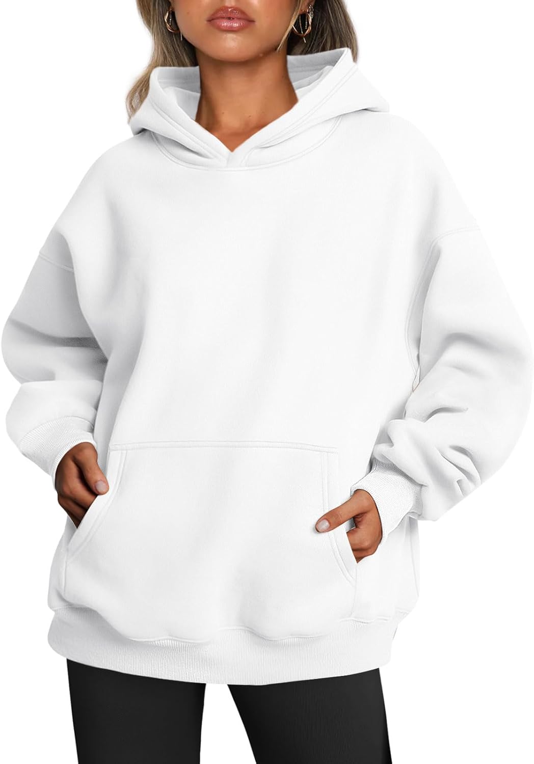 Women's Fleece Oversized Hoodie - Cozy Pullover Sweatshirt for Cold Weather - Picture 101 of 345