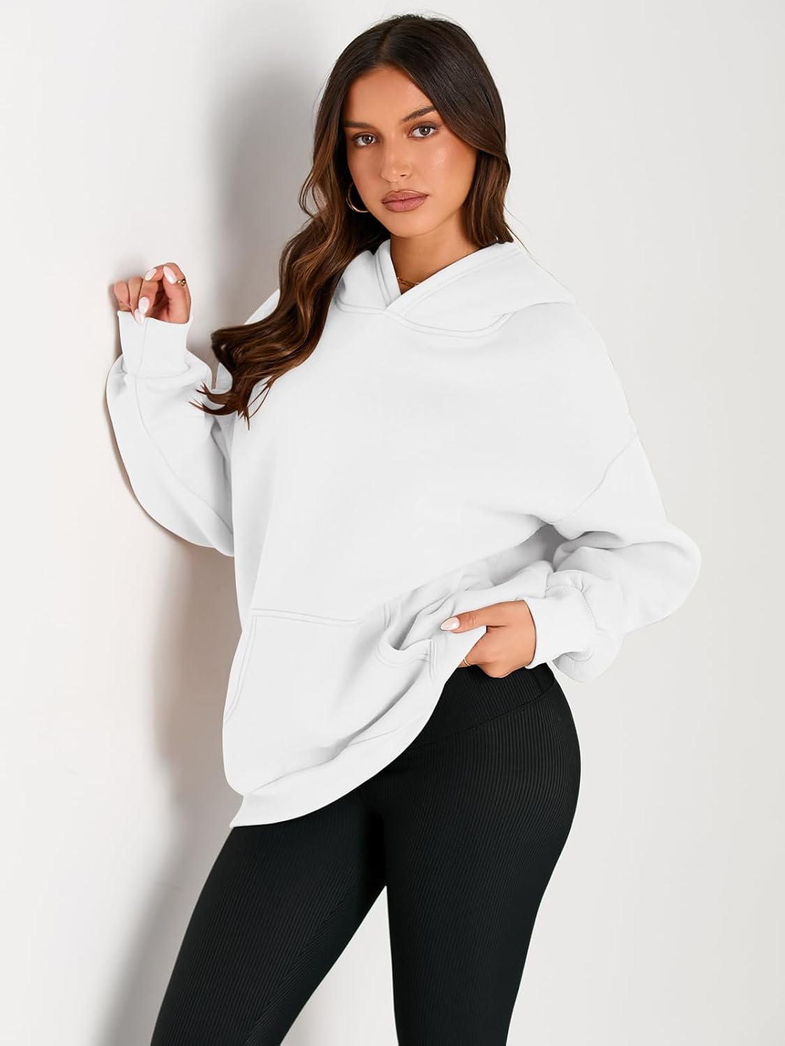 Women's Fleece Oversized Hoodie - Cozy Pullover Sweatshirt for Cold Weather - Picture 102 of 345