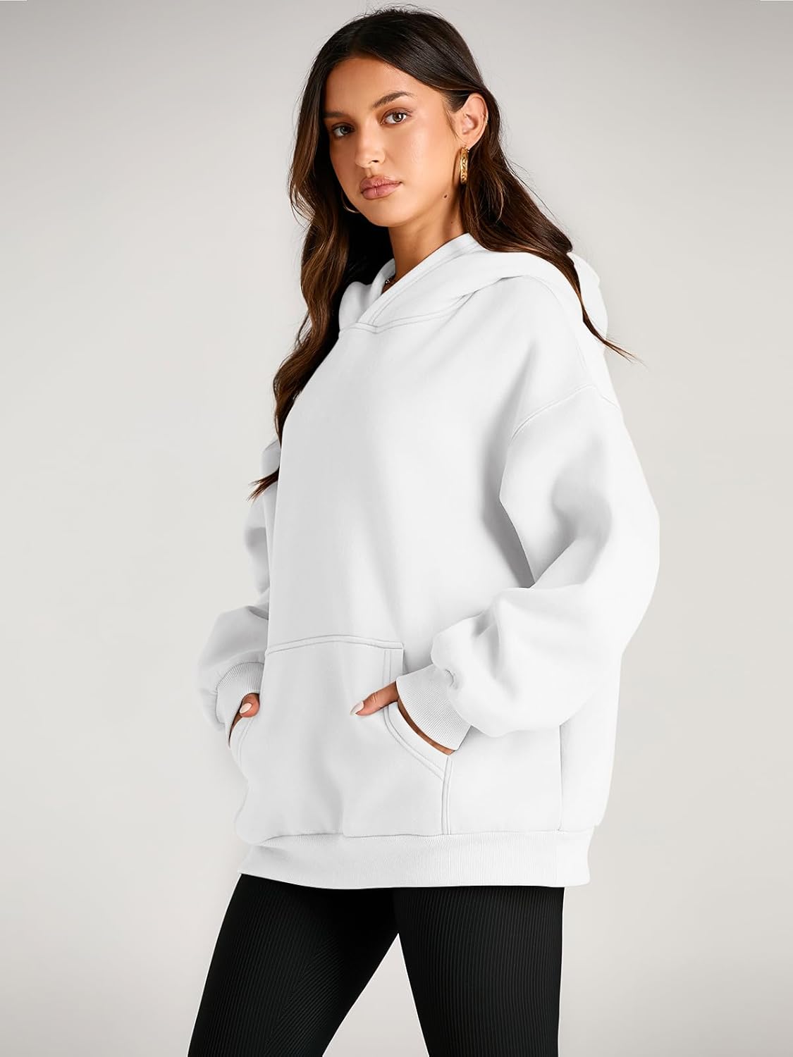 Women's Fleece Oversized Hoodie - Cozy Pullover Sweatshirt for Cold Weather - Picture 103 of 345