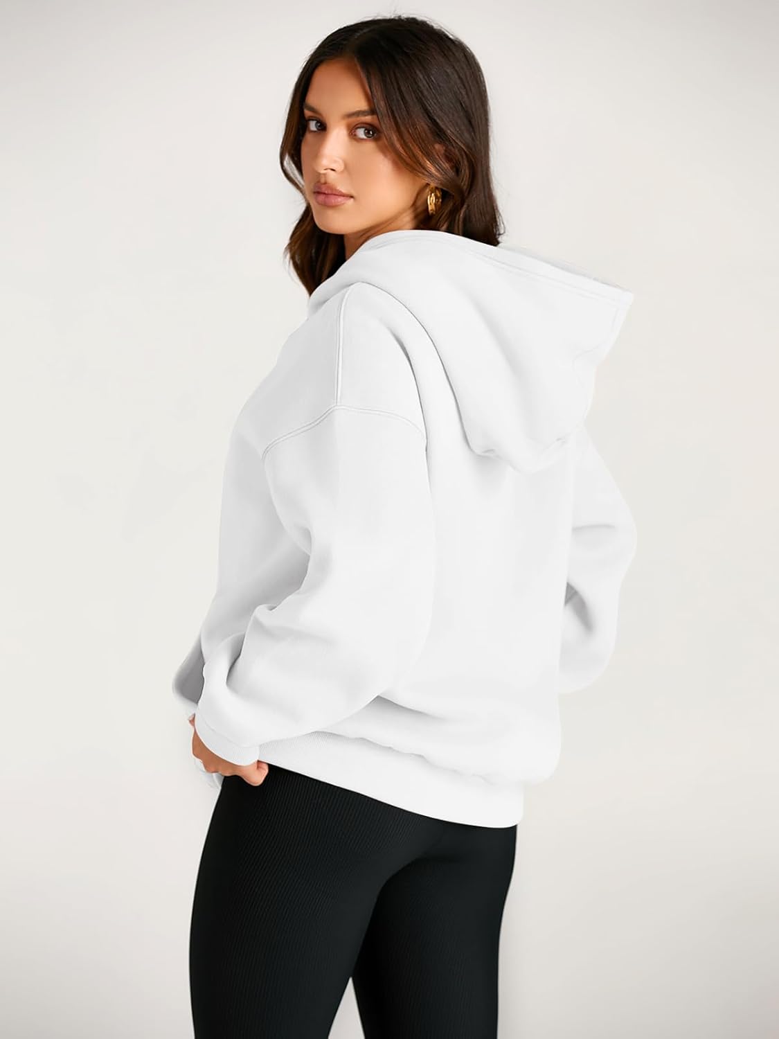 Women's Fleece Oversized Hoodie - Cozy Pullover Sweatshirt for Cold Weather - Picture 104 of 345