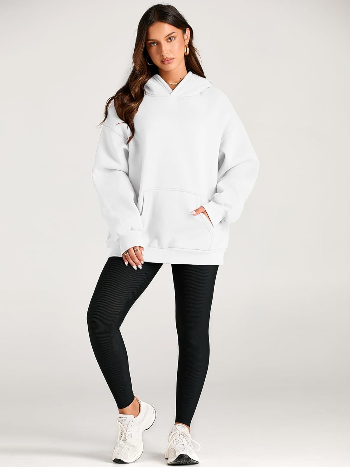 Women's Fleece Oversized Hoodie - Cozy Pullover Sweatshirt for Cold Weather - Picture 105 of 345