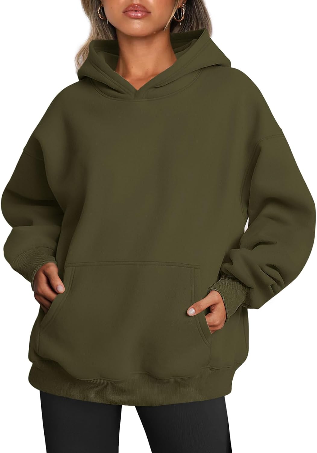 Women's Fleece Oversized Hoodie - Cozy Pullover Sweatshirt for Cold Weather - Picture 108 of 345