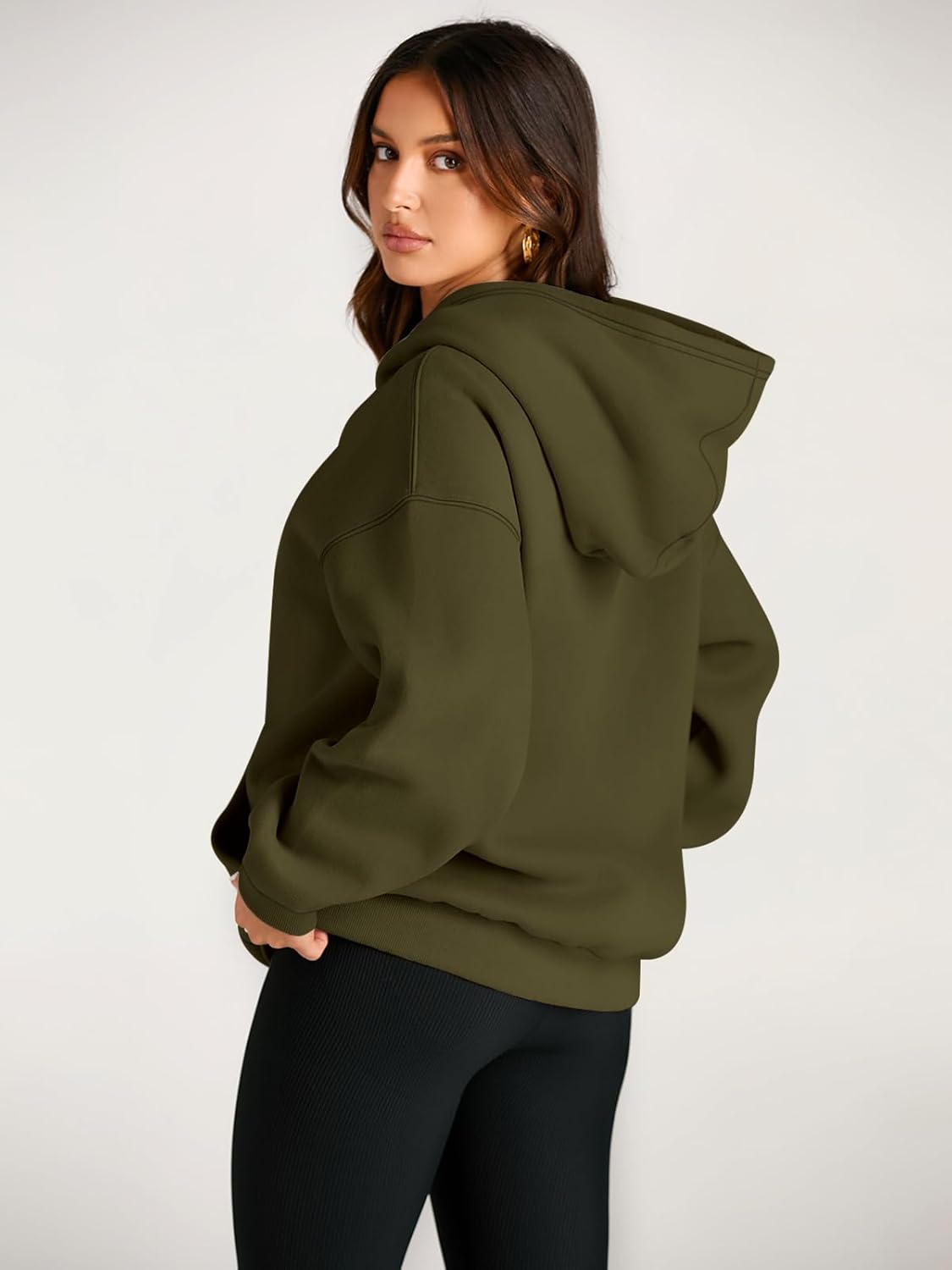 Women's Fleece Oversized Hoodie - Cozy Pullover Sweatshirt for Cold Weather - Picture 111 of 345