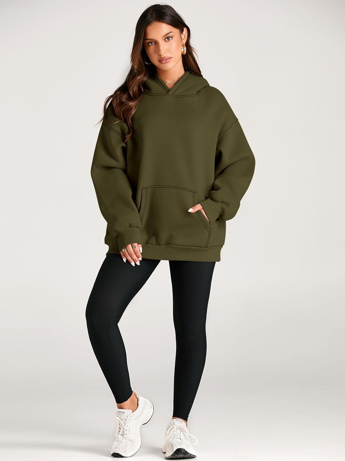 Women's Fleece Oversized Hoodie - Cozy Pullover Sweatshirt for Cold Weather - Picture 112 of 345
