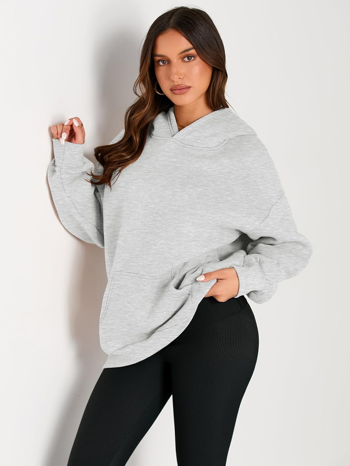 Women's Fleece Oversized Hoodie - Cozy Pullover Sweatshirt for Cold Weather - Picture 116 of 345