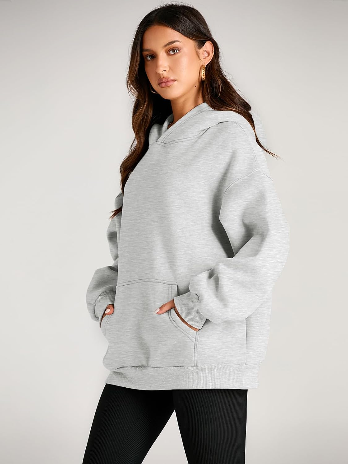 Women's Fleece Oversized Hoodie - Cozy Pullover Sweatshirt for Cold Weather - Picture 117 of 345
