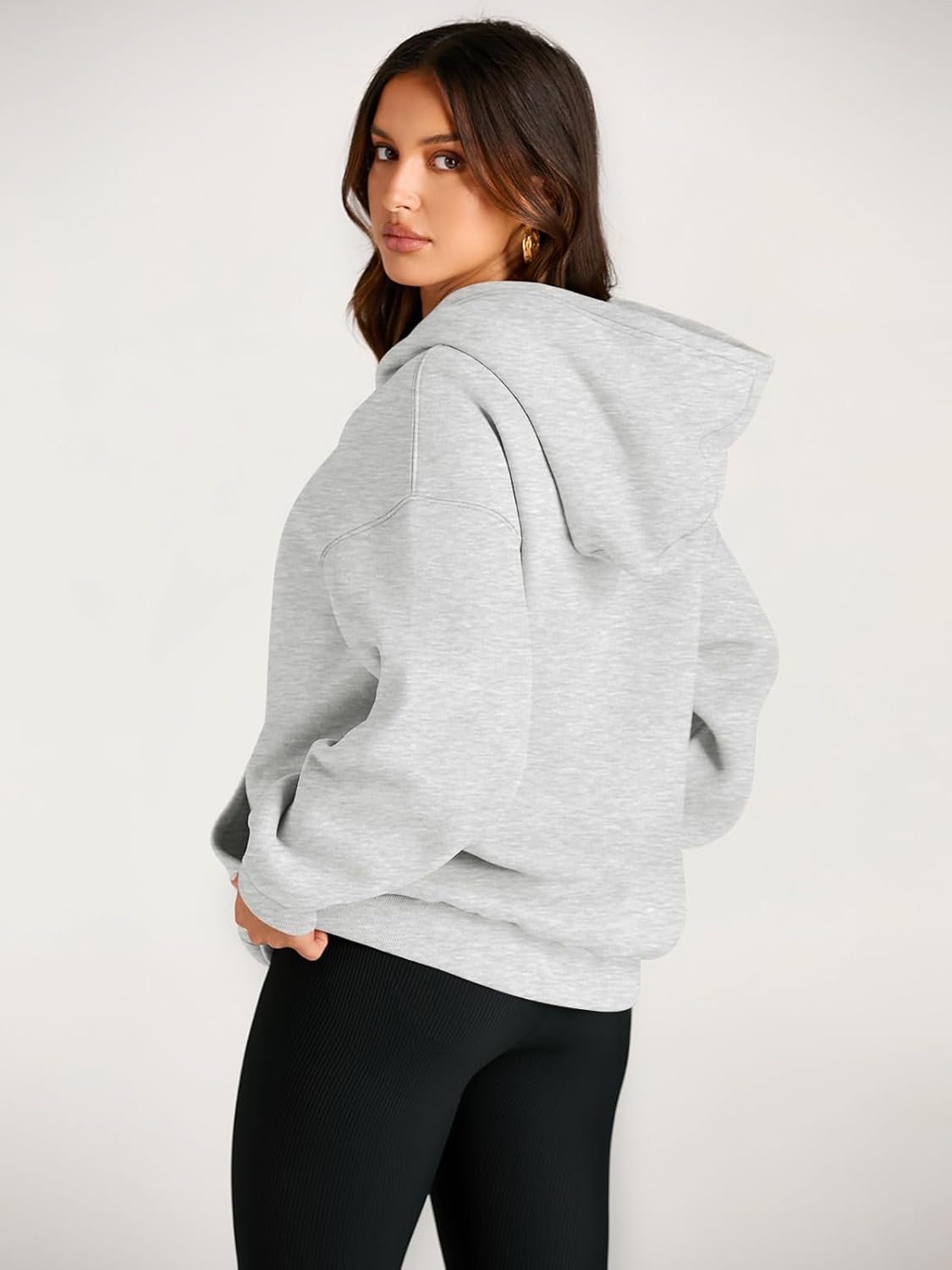 Women's Fleece Oversized Hoodie - Cozy Pullover Sweatshirt for Cold Weather - Picture 118 of 345