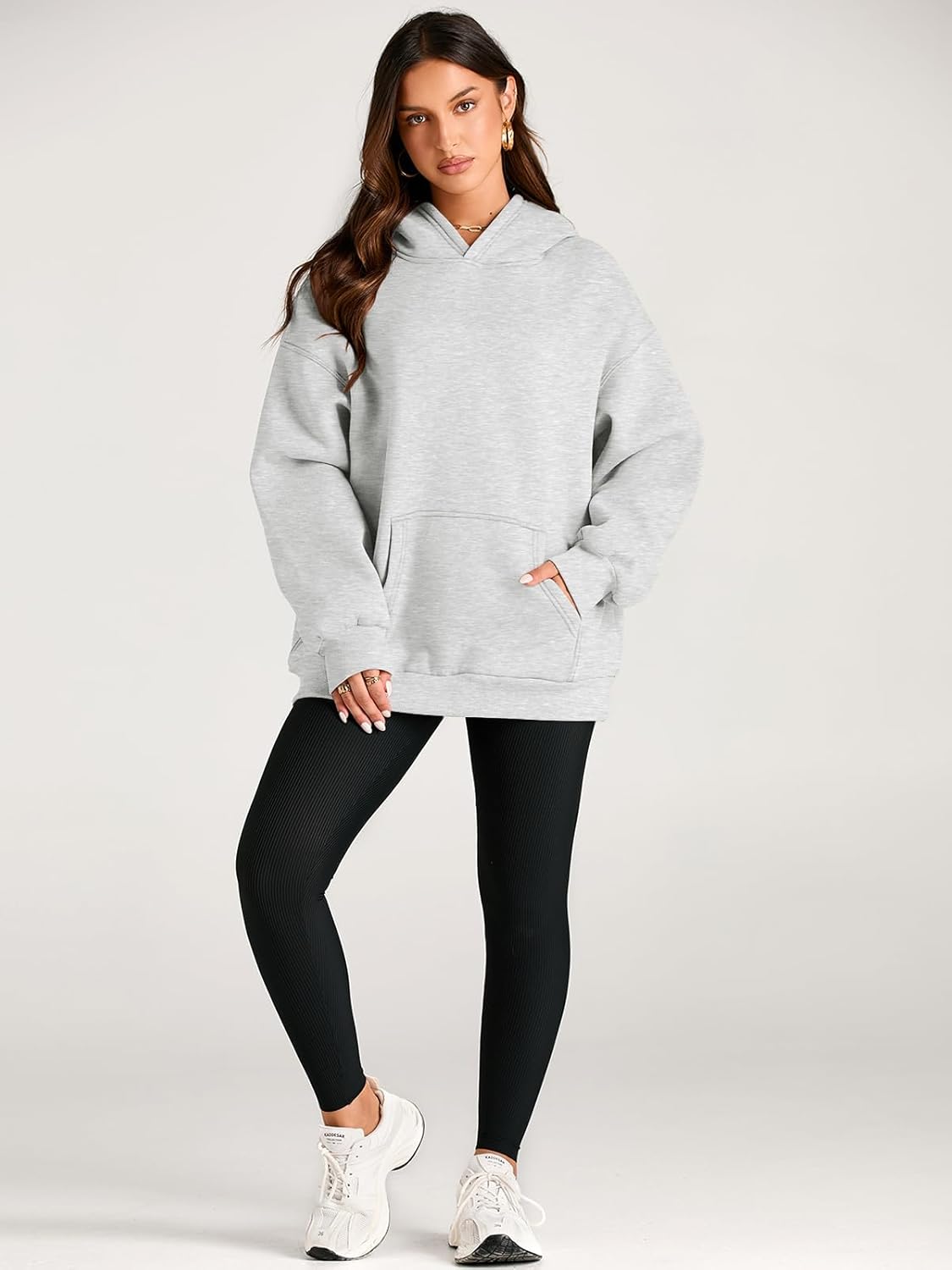 Women's Fleece Oversized Hoodie - Cozy Pullover Sweatshirt for Cold Weather - Picture 119 of 345