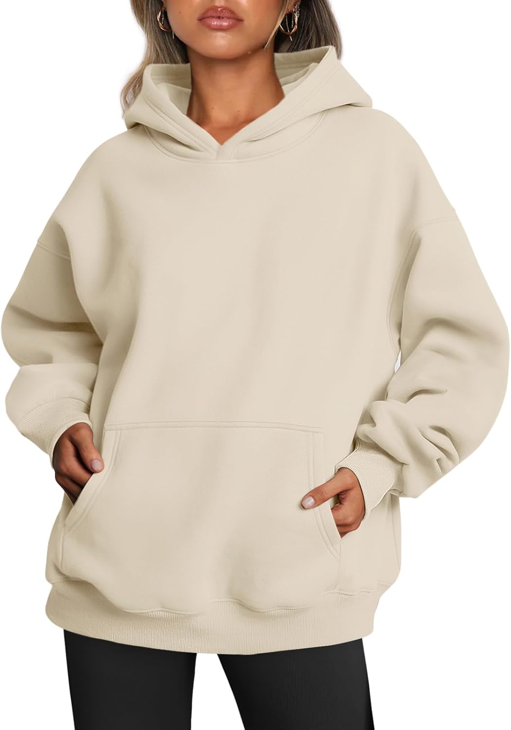 Women's Fleece Oversized Hoodie - Cozy Pullover Sweatshirt for Cold Weather - Picture 122 of 345