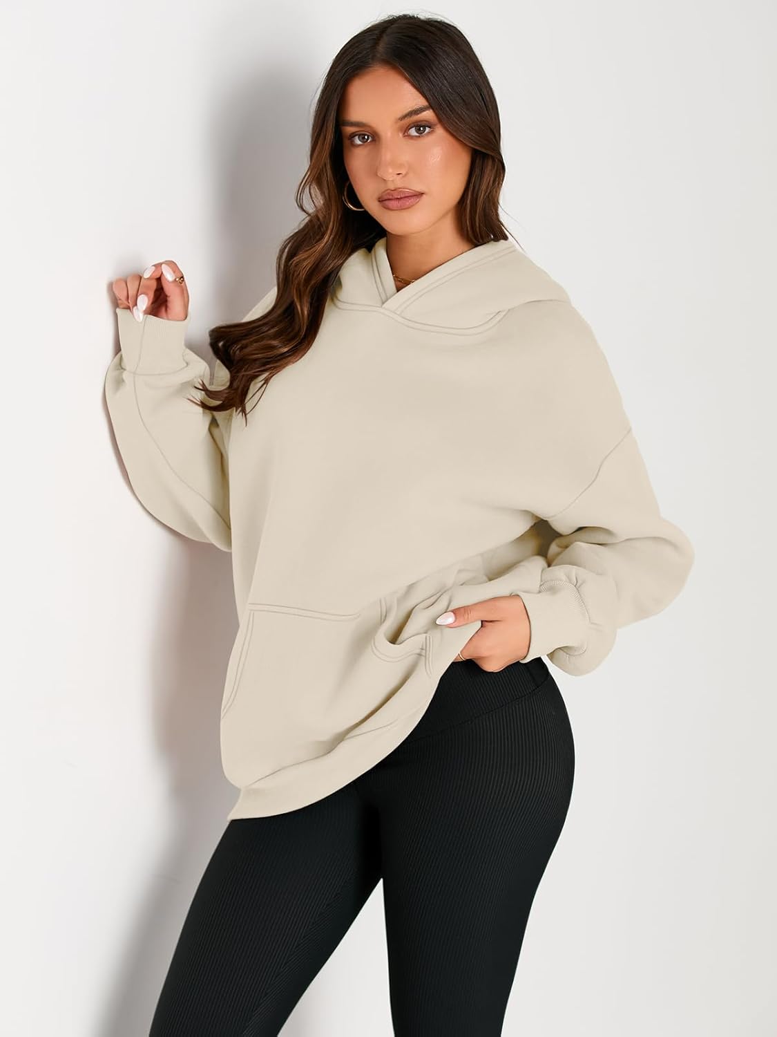 Women's Fleece Oversized Hoodie - Cozy Pullover Sweatshirt for Cold Weather - Picture 123 of 345