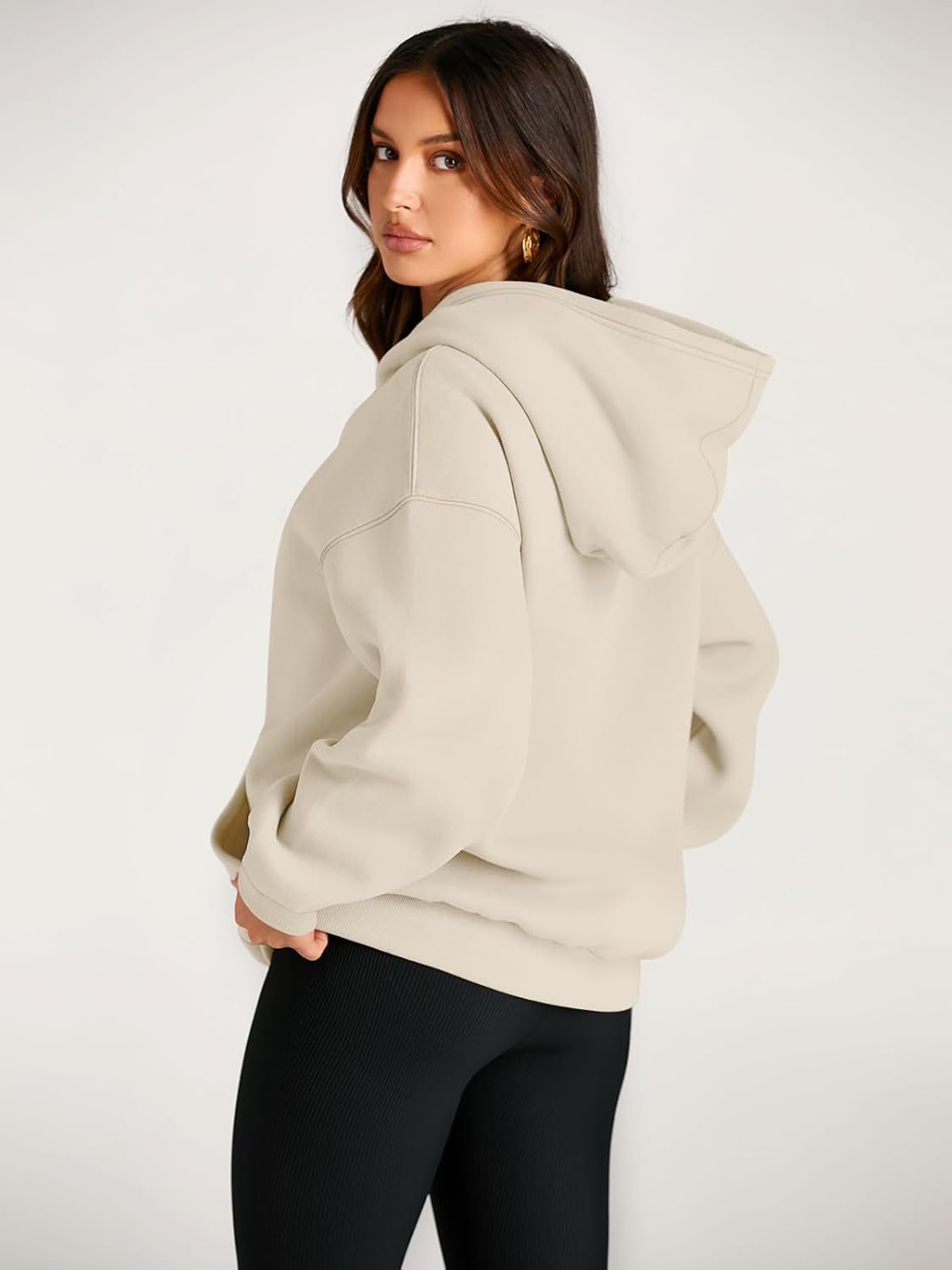 Women's Fleece Oversized Hoodie - Cozy Pullover Sweatshirt for Cold Weather - Picture 125 of 345