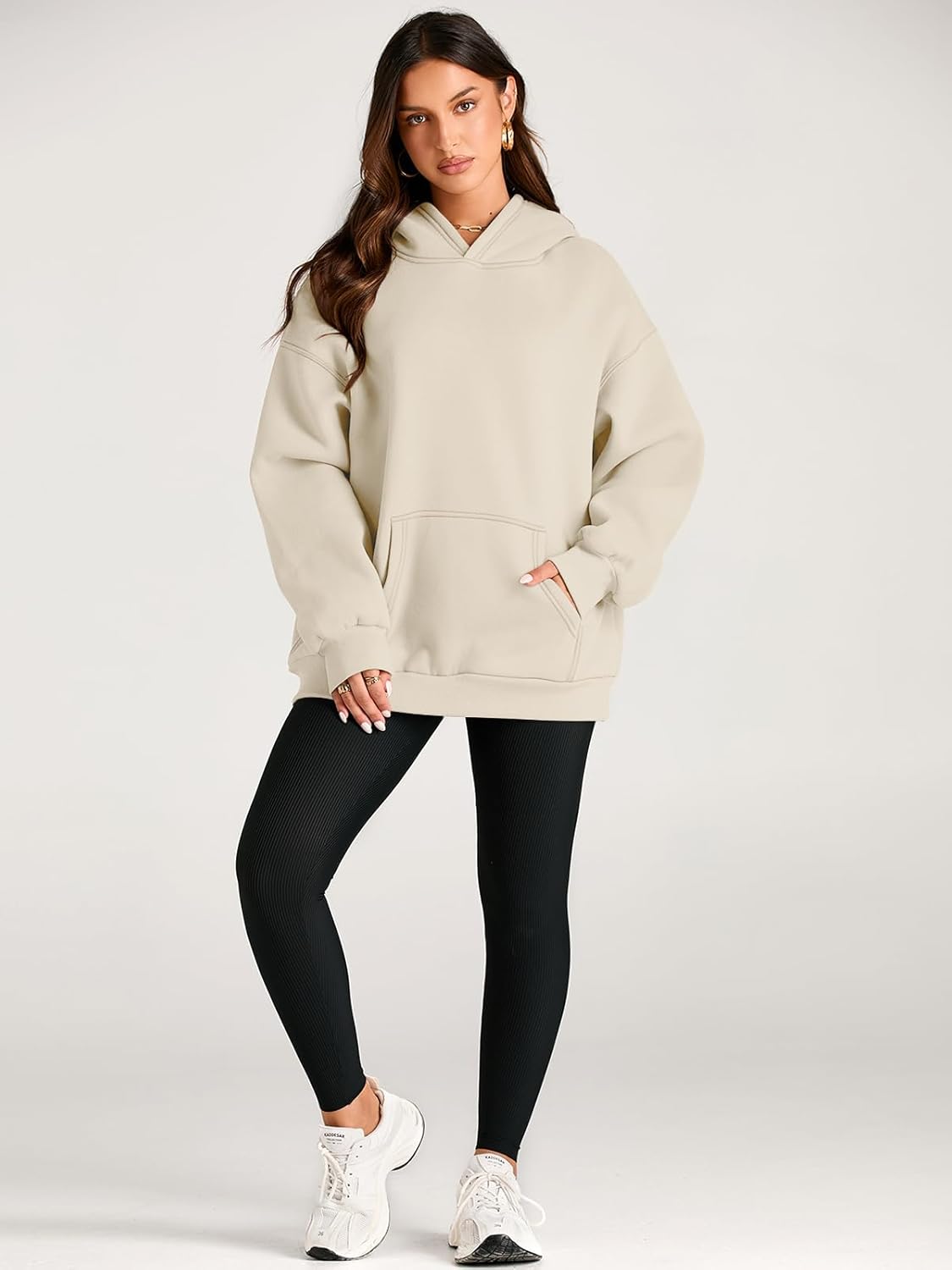 Women's Fleece Oversized Hoodie - Cozy Pullover Sweatshirt for Cold Weather - Picture 126 of 345