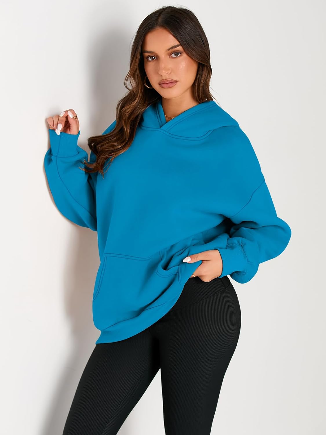 Women's Fleece Oversized Hoodie - Cozy Pullover Sweatshirt for Cold Weather - Picture 130 of 345