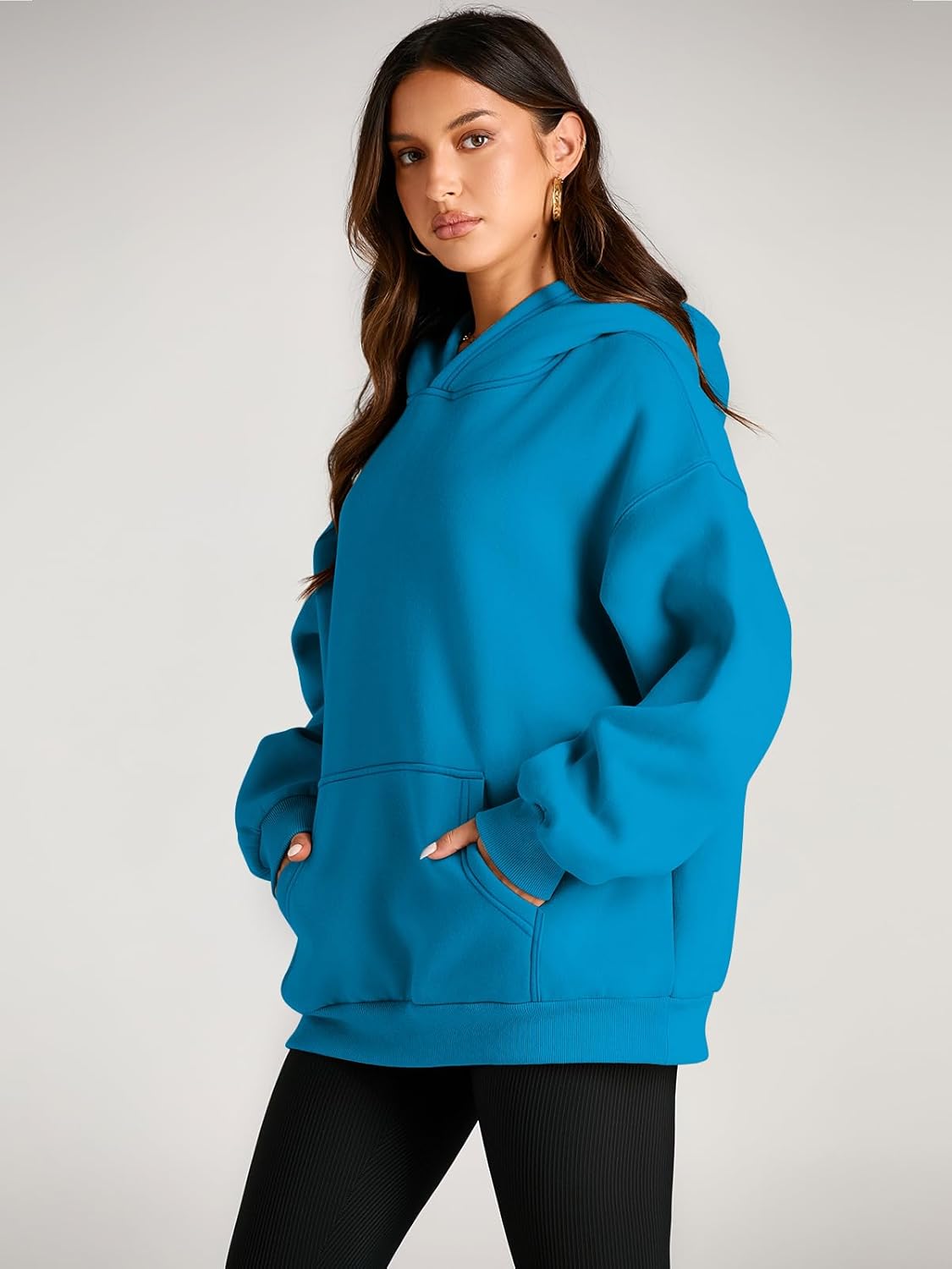 Women's Fleece Oversized Hoodie - Cozy Pullover Sweatshirt for Cold Weather - Picture 131 of 345
