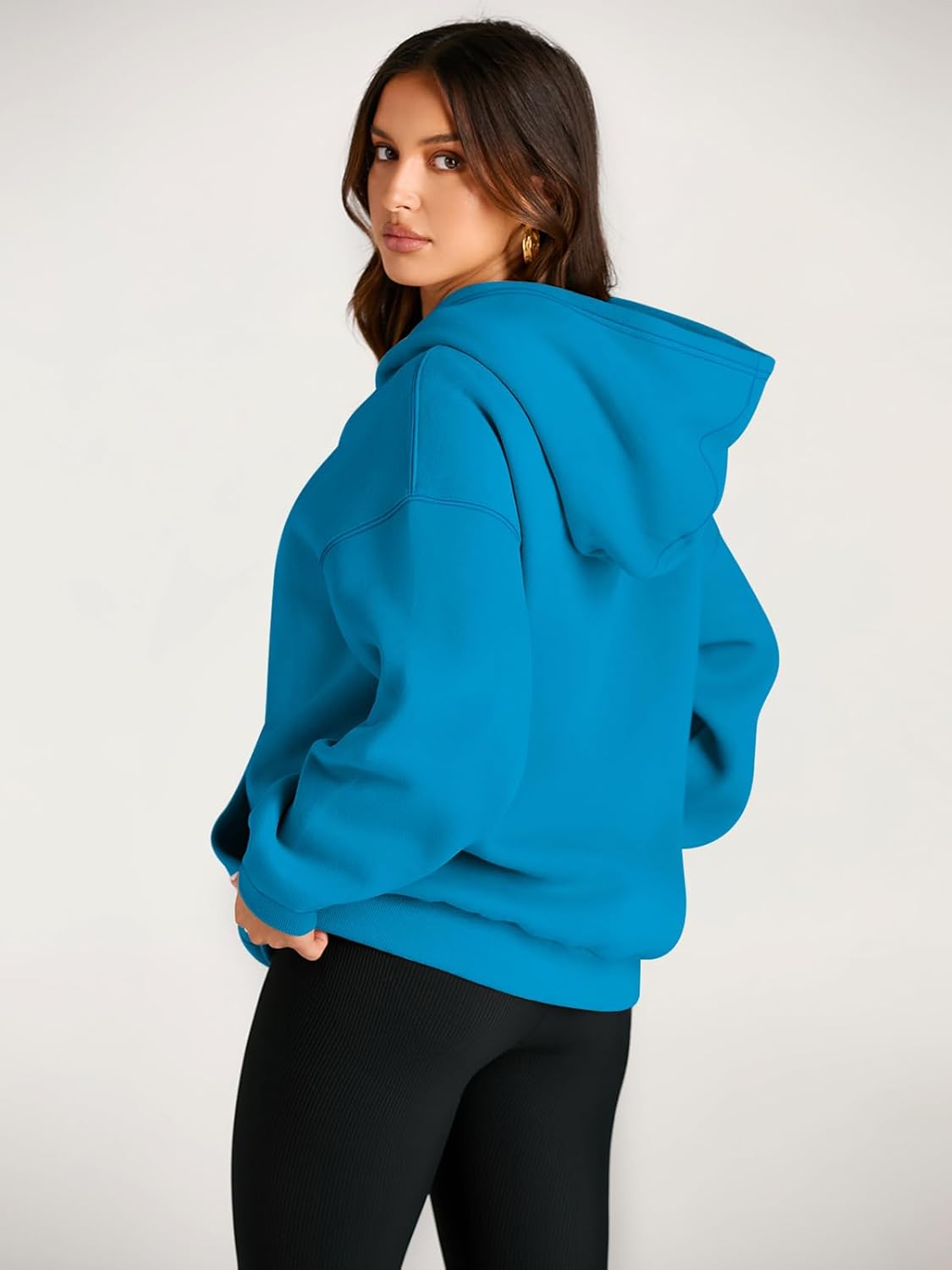 Women's Fleece Oversized Hoodie - Cozy Pullover Sweatshirt for Cold Weather - Picture 132 of 345