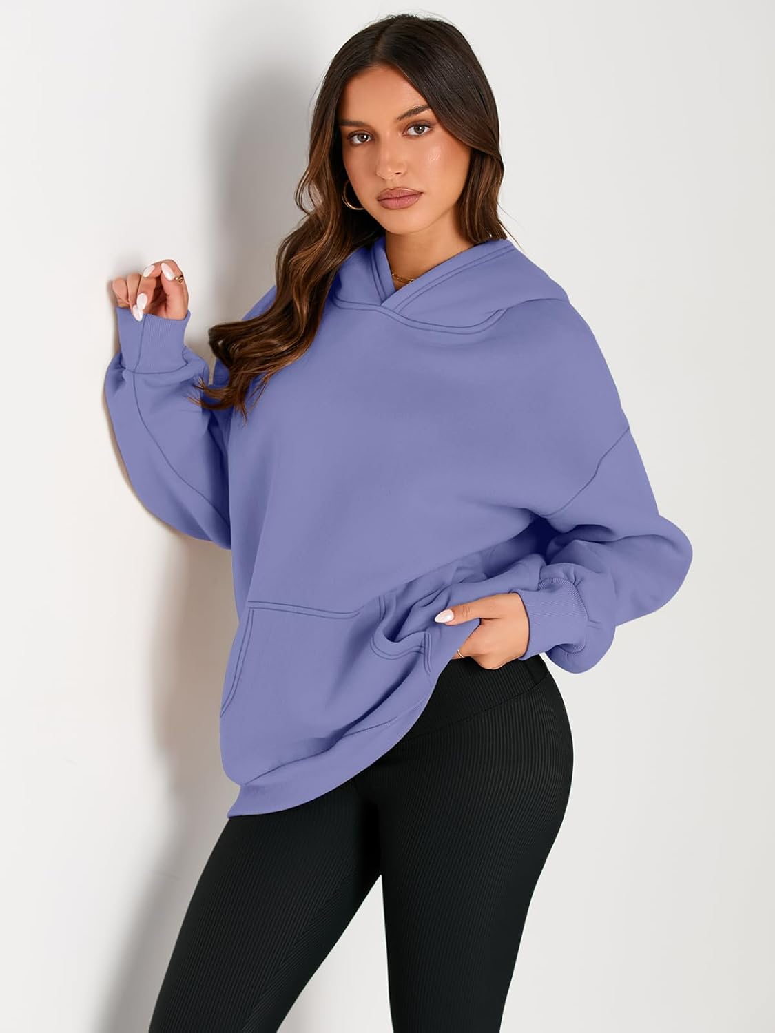 Women's Fleece Oversized Hoodie - Cozy Pullover Sweatshirt for Cold Weather - Picture 137 of 345
