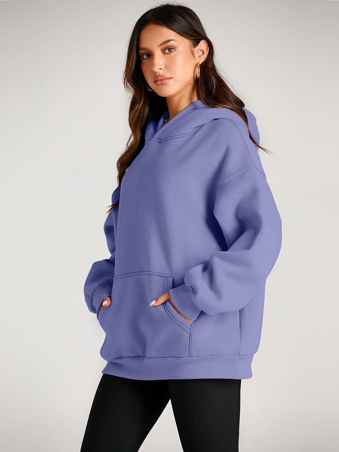 Women's Fleece Oversized Hoodie - Cozy Pullover Sweatshirt for Cold Weather - Picture 138 of 345