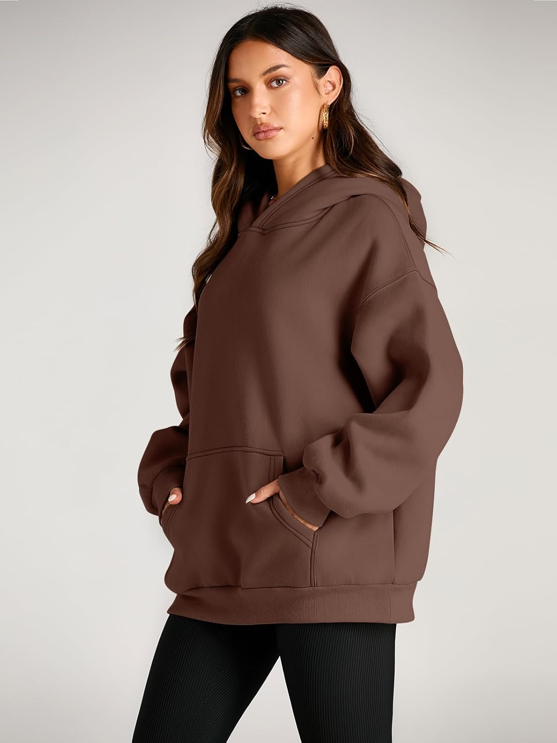Women's Fleece Oversized Hoodie - Cozy Pullover Sweatshirt for Cold Weather - Picture 145 of 345