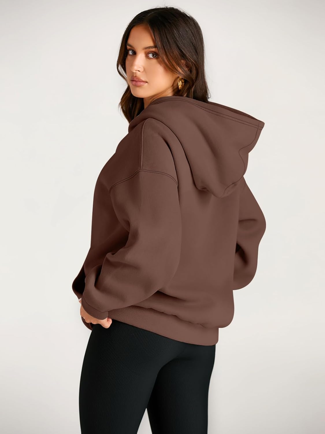 Women's Fleece Oversized Hoodie - Cozy Pullover Sweatshirt for Cold Weather - Picture 146 of 345