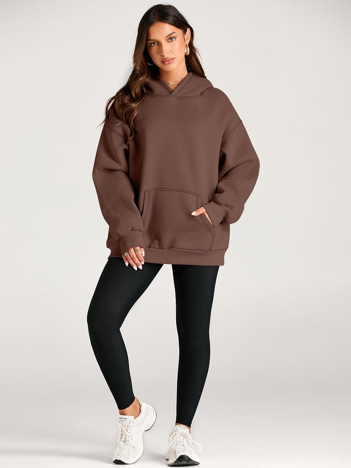Women's Fleece Oversized Hoodie - Cozy Pullover Sweatshirt for Cold Weather - Picture 147 of 345